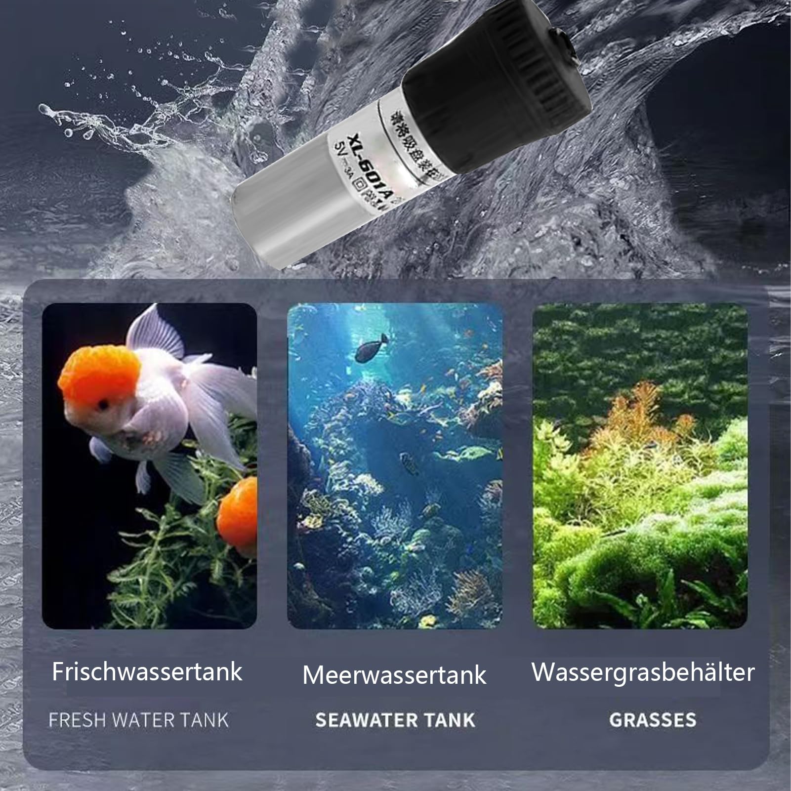 Bâton chauffant d'aquarium USB 5 W, chauffage d'aquarium avec design de sécurité robuste, contrôle automatique de la température, chauffage d'aquarium, conçu pour les petits aquariums d'eau salée et