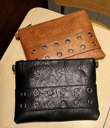 Miniatura 5 de Remache de moda para mujer, bolso de embrague de cuero PU, bolsos de mensajero cruzados, bolso de hombro femenino, embragues de muñeca