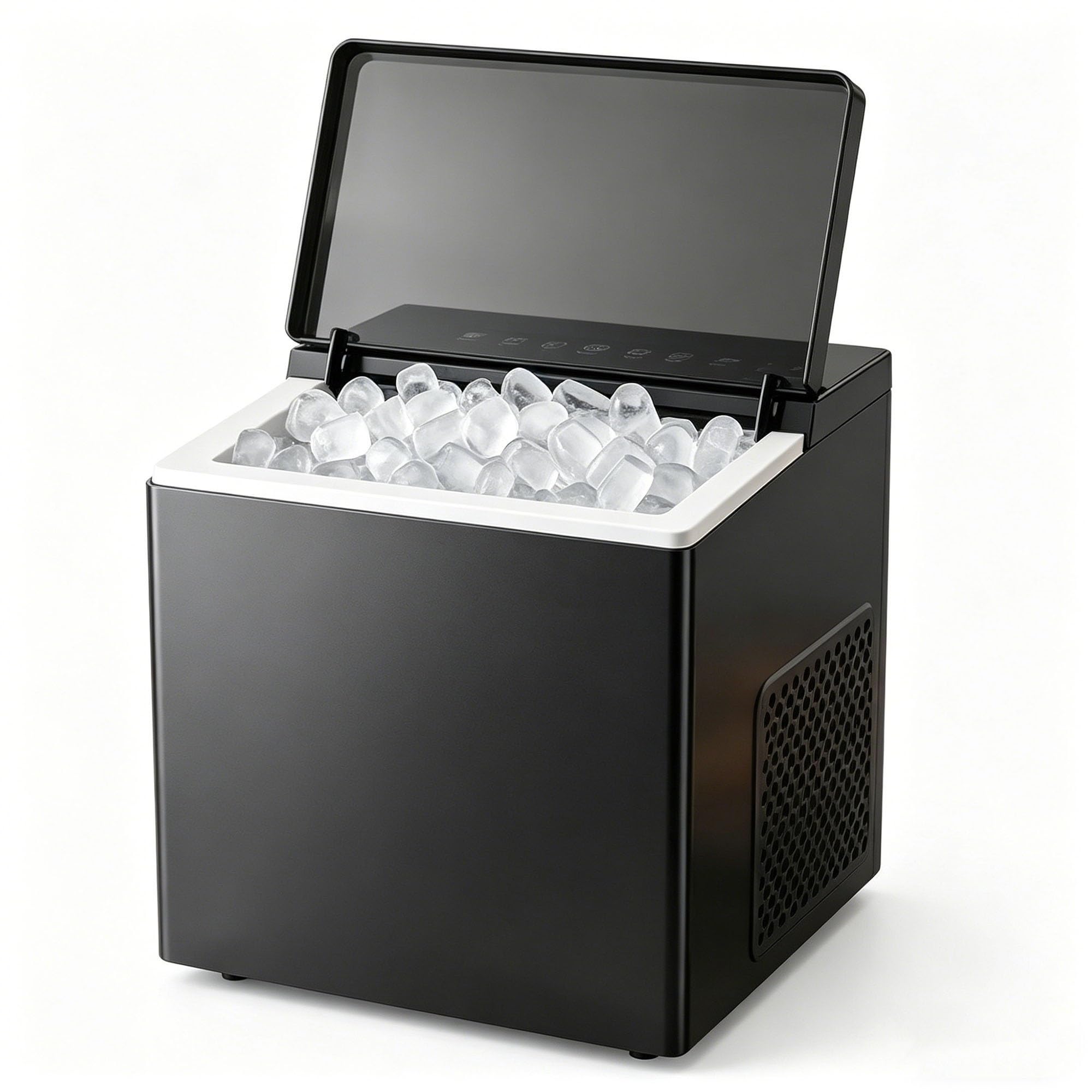 Fabbricatore di Ghiaccio Da Tavolo, Produttore di Ghiaccio Portatile, Produzione Temporizzata, Rilevamento Acqua, per Campeggio, Bar, Feste(B)