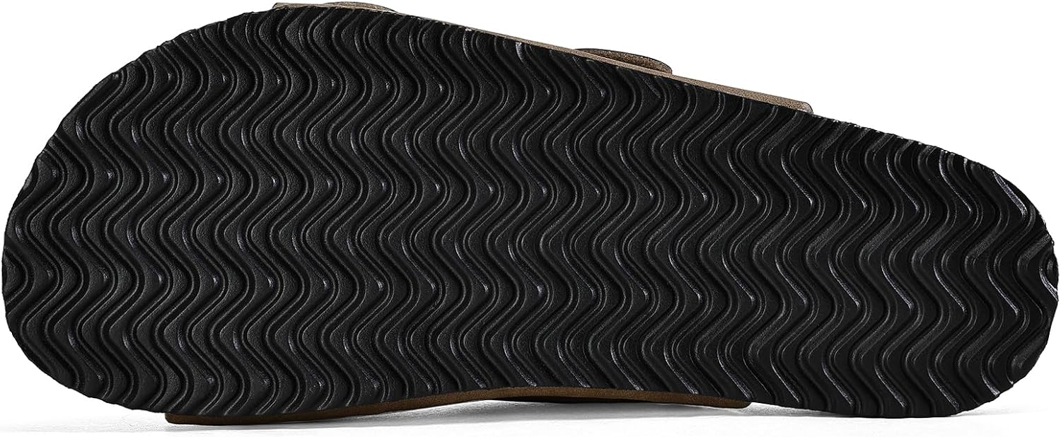 mysoft Womens Flat Sandals Cork Footbed Slides 2 Straps Adjustable Buckle Slip On Summer with +Comfort Shoes - Image 6