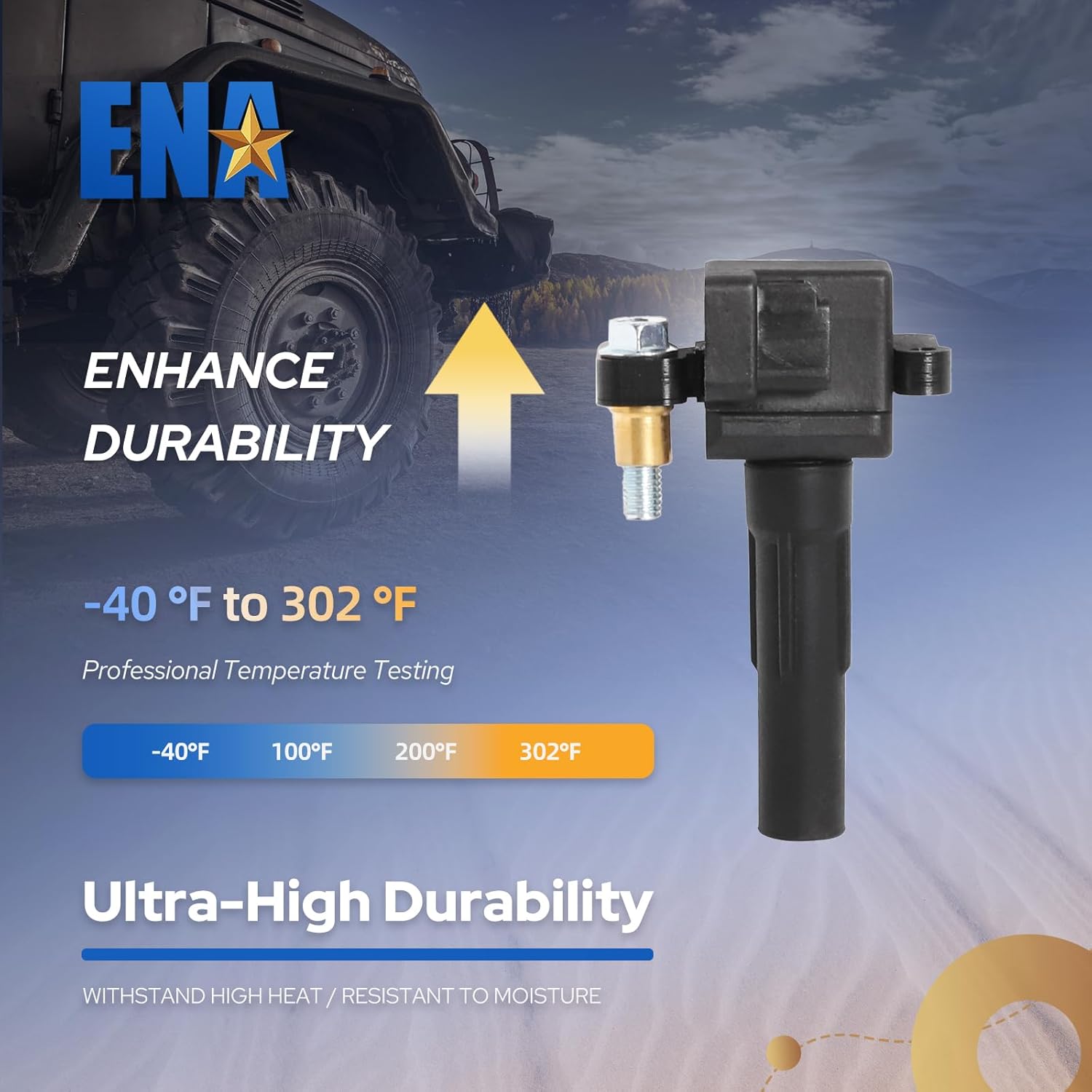 ENA Set of 4 Ignition Coil Pack Compatible with Subaru 2002 2003 2004 2005 Impreza WRX 2.0L H4 Replacement for EJ205 C1401 UF480
