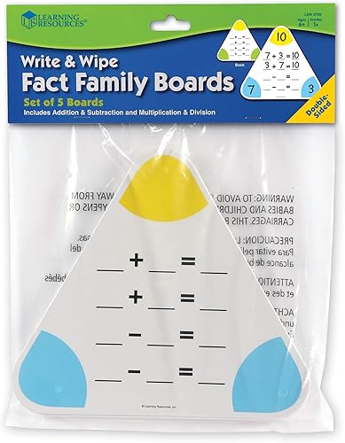 Miniatura 5 de Learning Resources - Juego de pizarras de borrado en seco, 5 unidades, pizarras de doble cara, a partir de 6 años