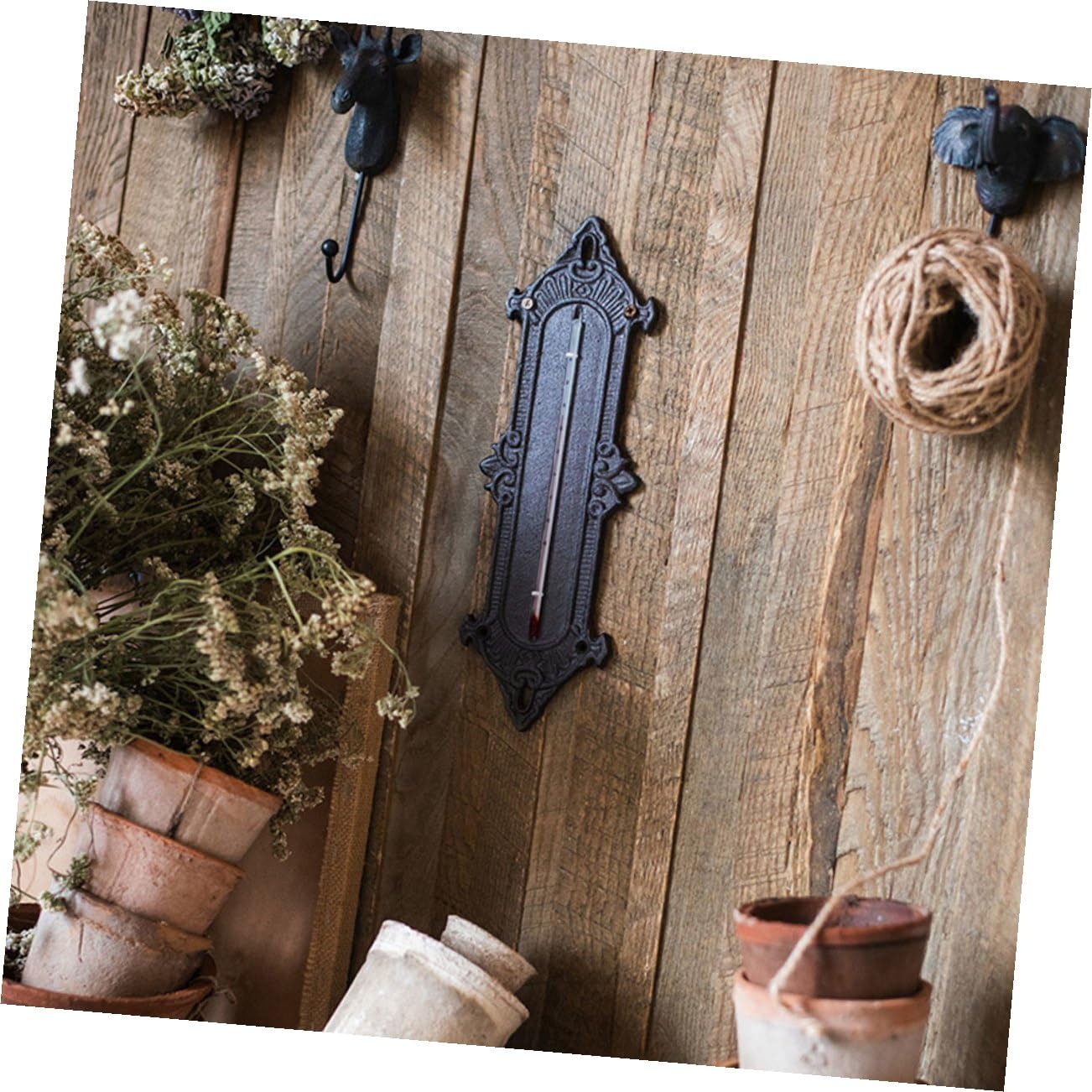 Gewächshausthermometer als Wandthermometer für Innen und Außen Schwarz