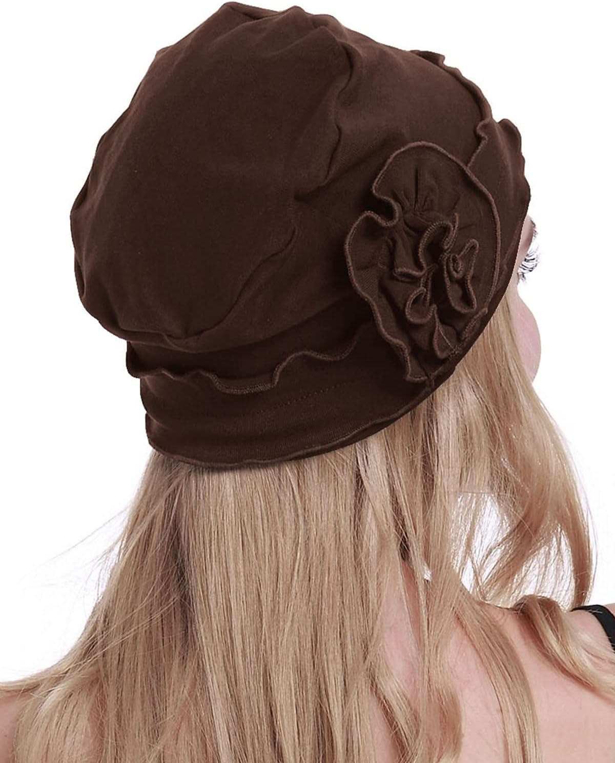 osvyo Chemo Headwear Turban Cap for Women - Cancer Beanie Hair Loss Sealed Packaging Light Coffee