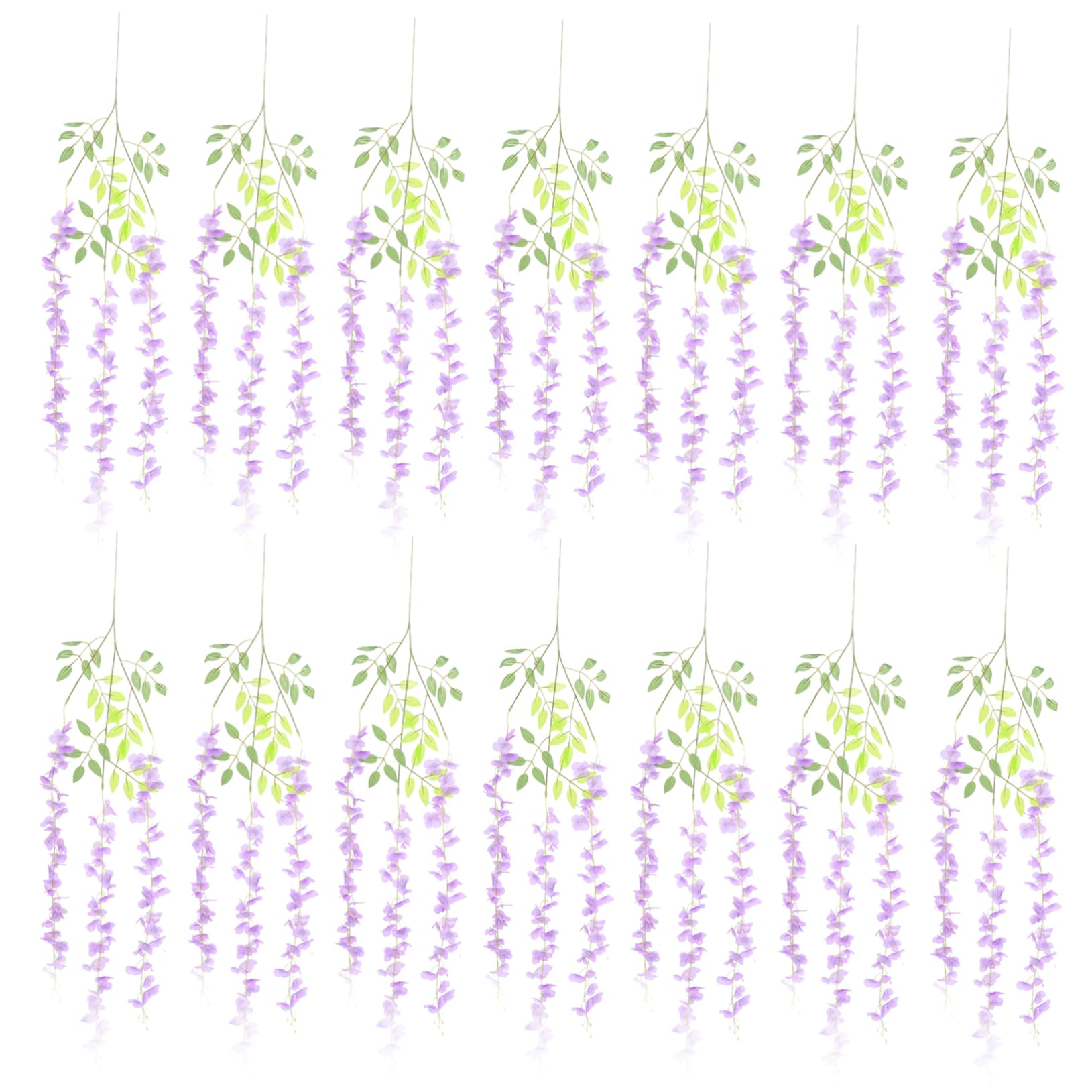 Künstliche Glyzinie Hängeblumen 24 Stück, Kunststoff Gewebe, Hellviolett | Leicht und Tragbar, für Hochzeiten und Feste, Filigran Elegante Dekoration