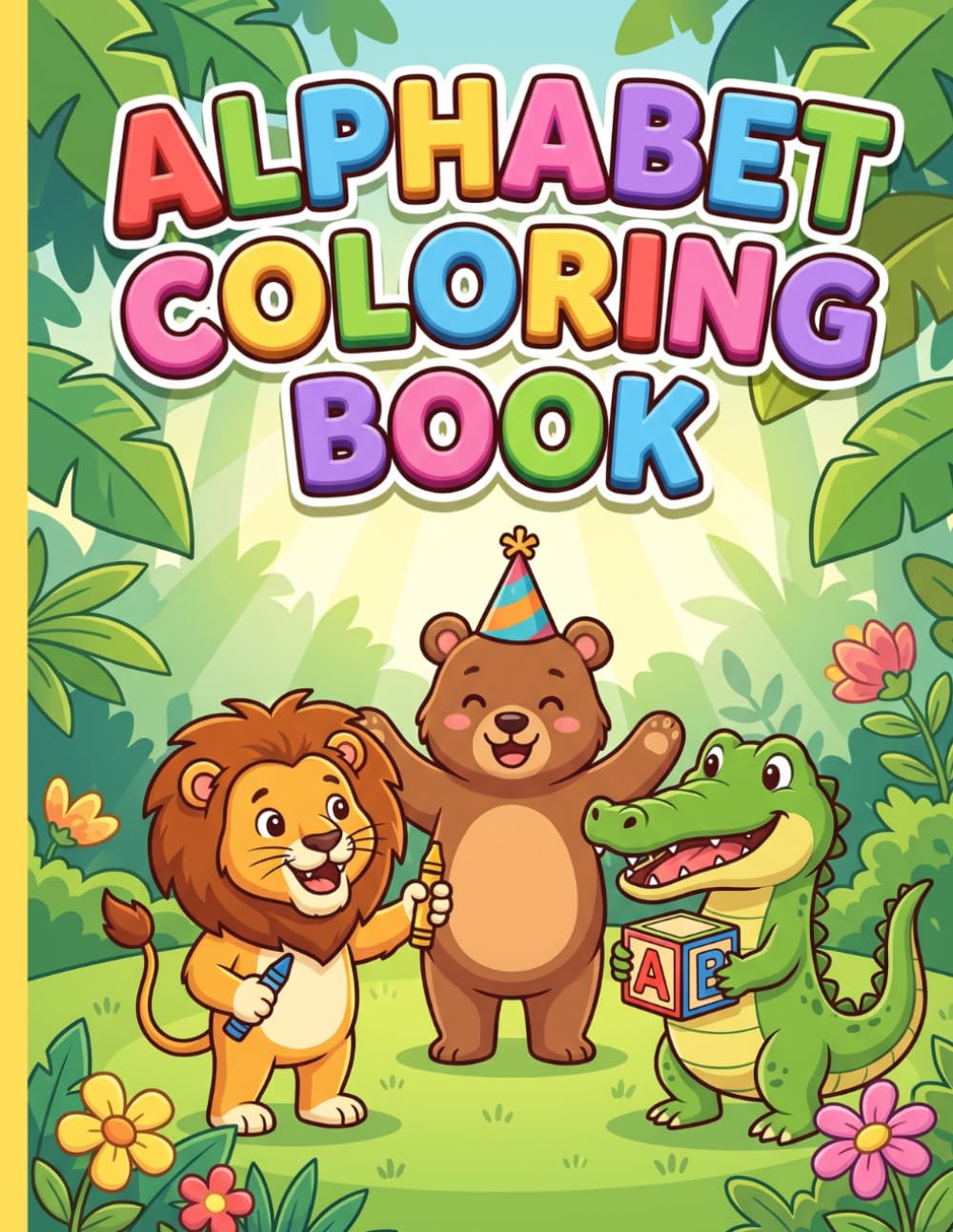 Alphabet Coloring Book for Kids: A to Z Cute Animals Coloring and Activity Book for Toddlers and Children Age 3-8