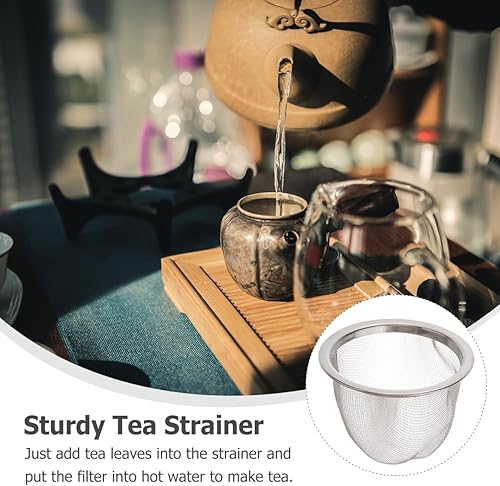 Miniatura 6 de Yardwe Filtro de té de acero inoxidable, 8 coladores de malla fina para infusor de té de hojas sueltas compatible con teteras y tazas para