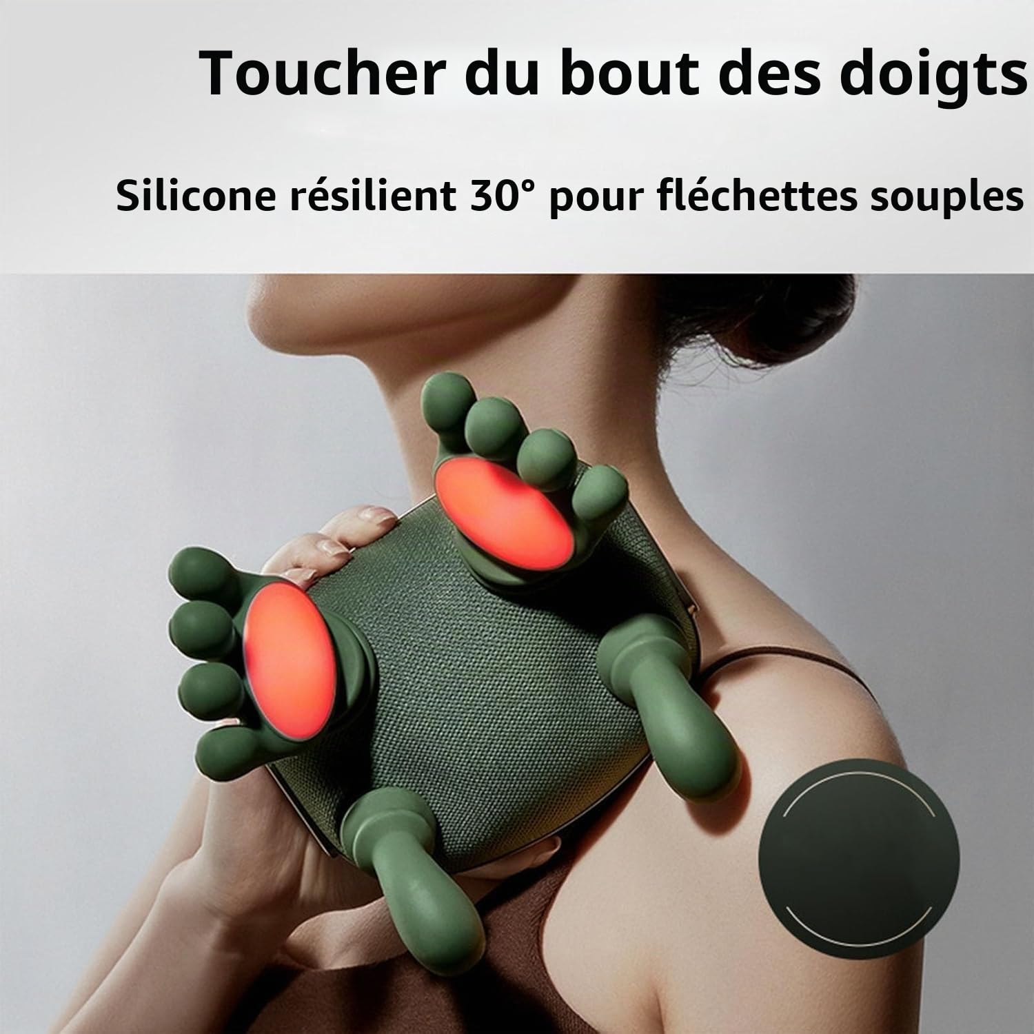 Siasoo Original 4D Masseur chauffant bionique, masseur Shiatsu portable sans fil pour le cou et le dos, massage électrique des tissus profonds 4D, design simulé de la main humaine