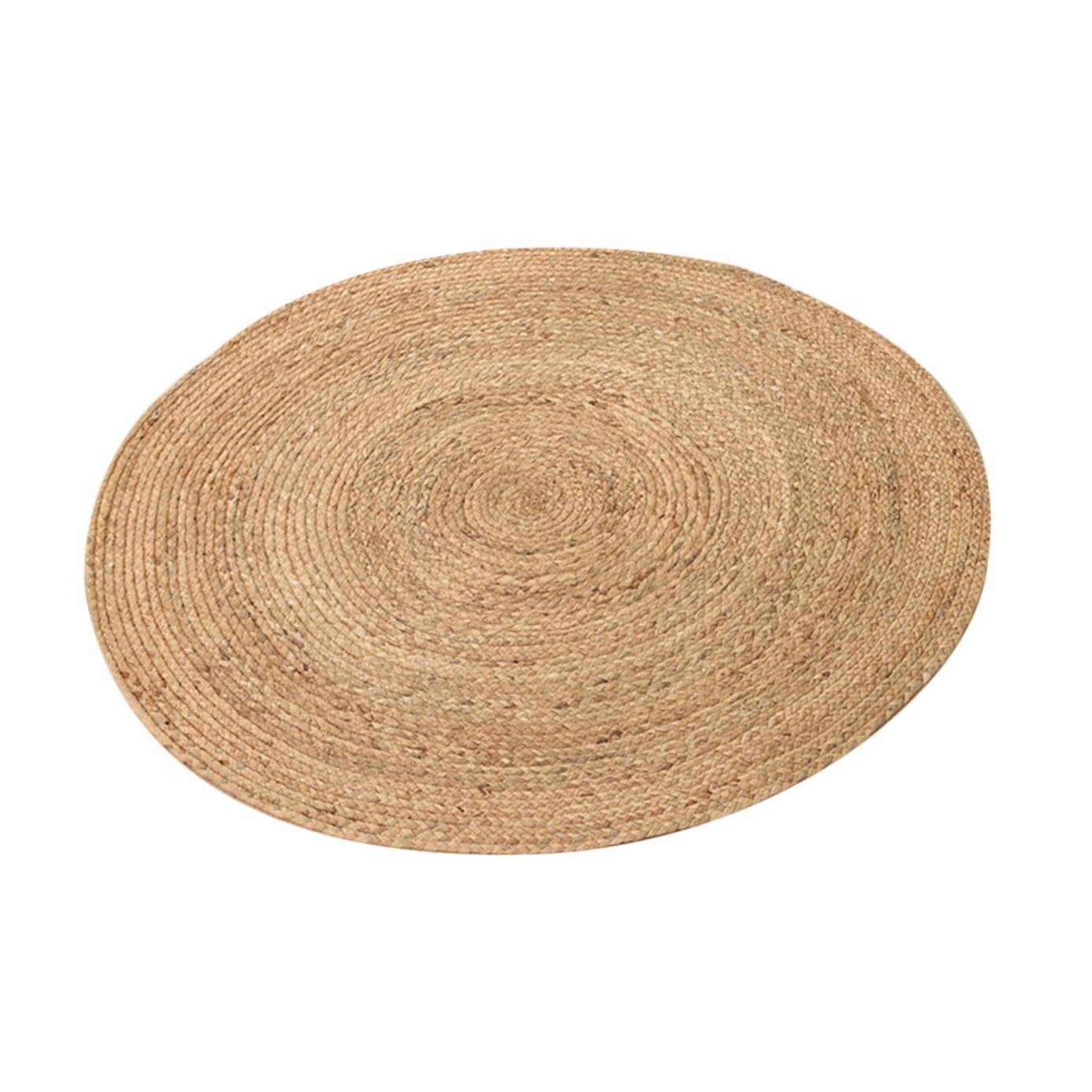 Tapis rond en fibre naturelle simple et créatif pour chambre et séjour