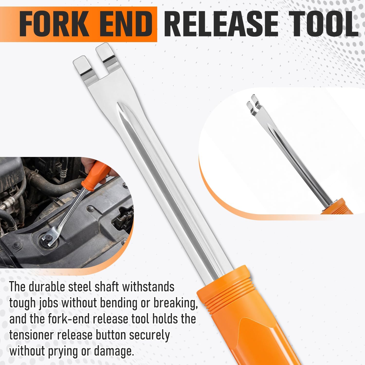 4 Pcs Automatic Slack Adjuster Release Tool Set Includes 7/16", 9/16", 5/16" Double Square Ratcheting Wrench and Fork End Release Tool for Air Brake System Adjustment