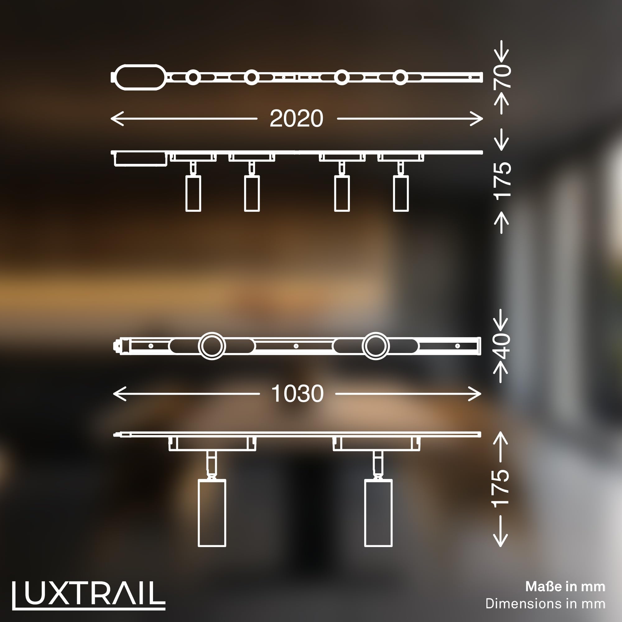 BRILONER Schienensystem Luxtrail Komplettset 6x LED Spots Schwenkbar 3m Weiß