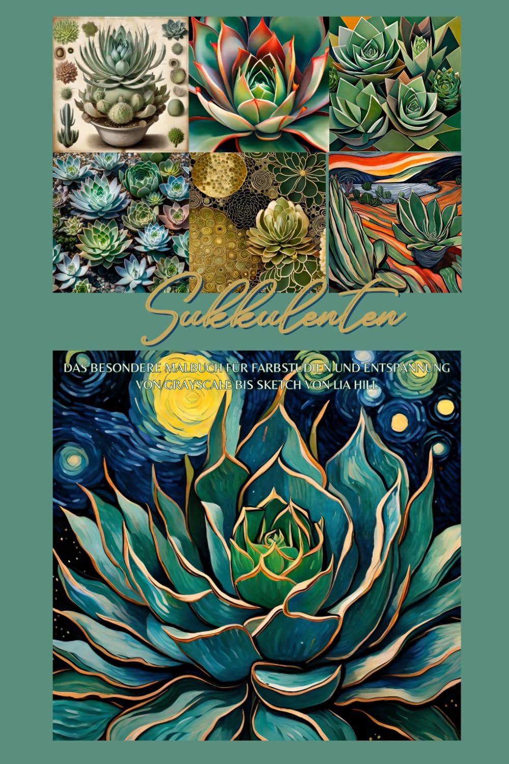 Livre de coloriage succulentes pour étude des couleurs et relaxation par Lia Hill