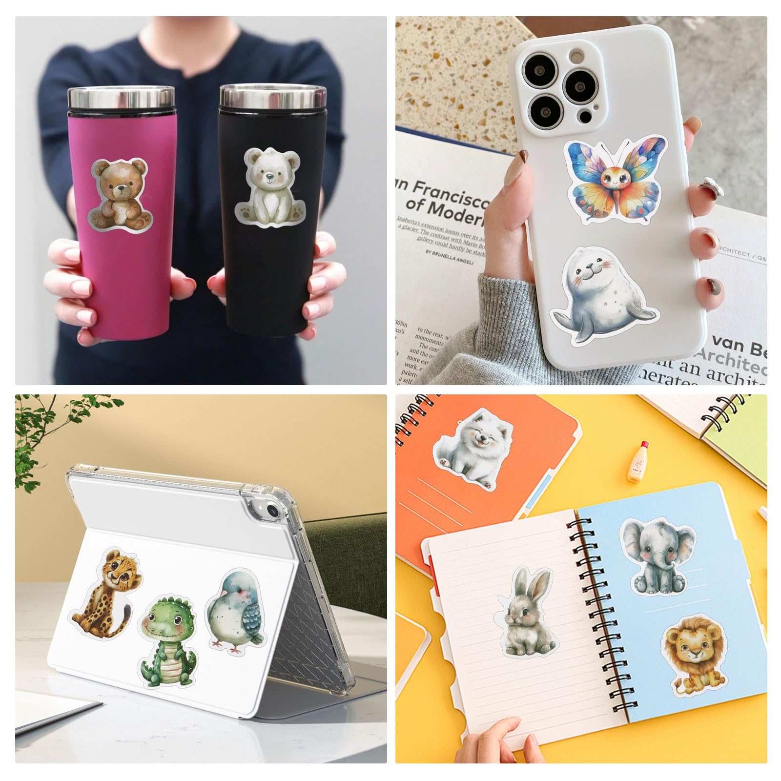 Tanlaby Animali Della Giungla Adesivi Murali Giraffa Orso Scoiattolo Sticker Murali Autoadesivo Rimovibile Adesivi da Parete per Bambini Camera da Letto Stanza Della Scuola Materna Decorazione Murale