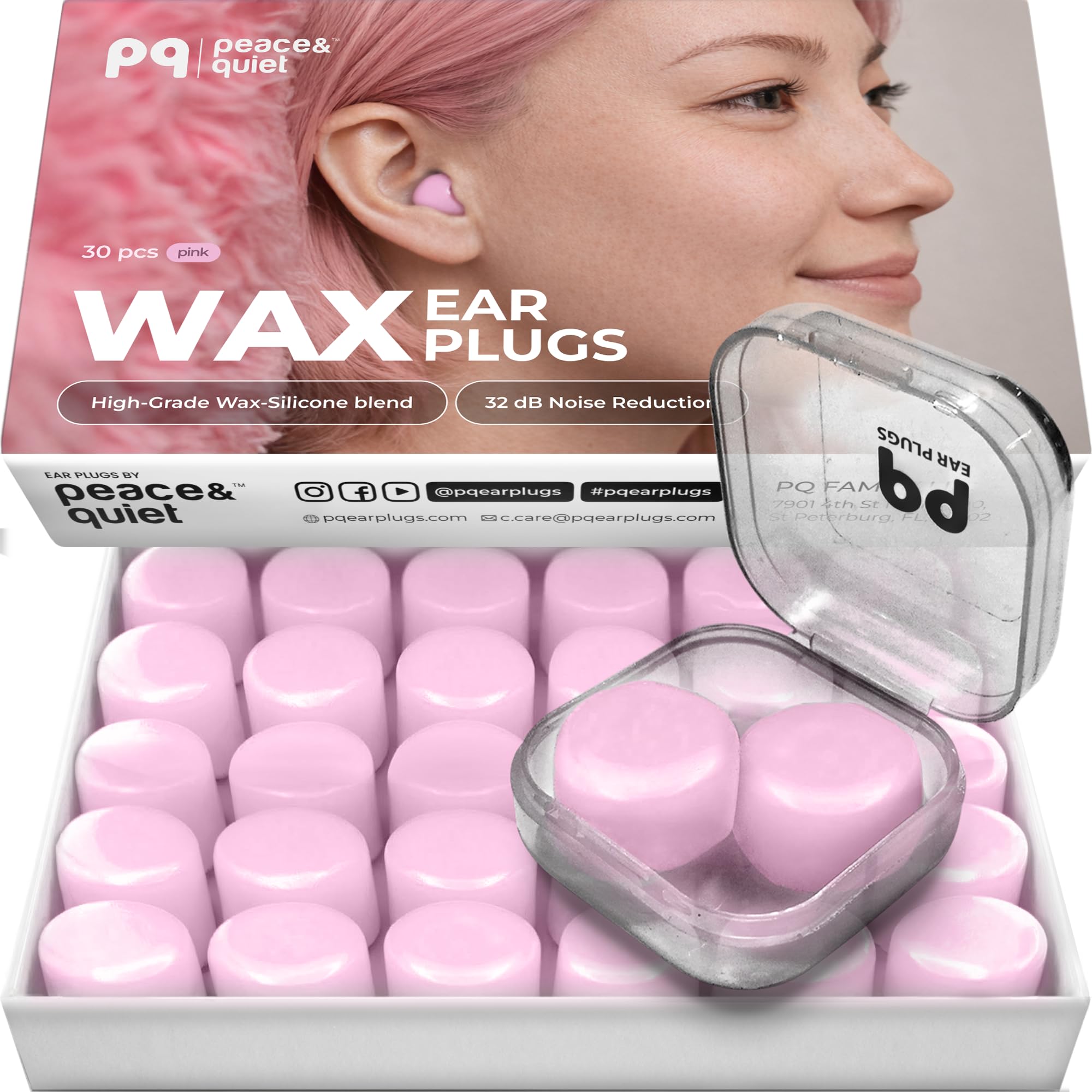 Peace&Quiet PQ Wax Earplugs for Sleep, Silicone Ear Plugs, Blue, 30 Ct — Amazon image 11
