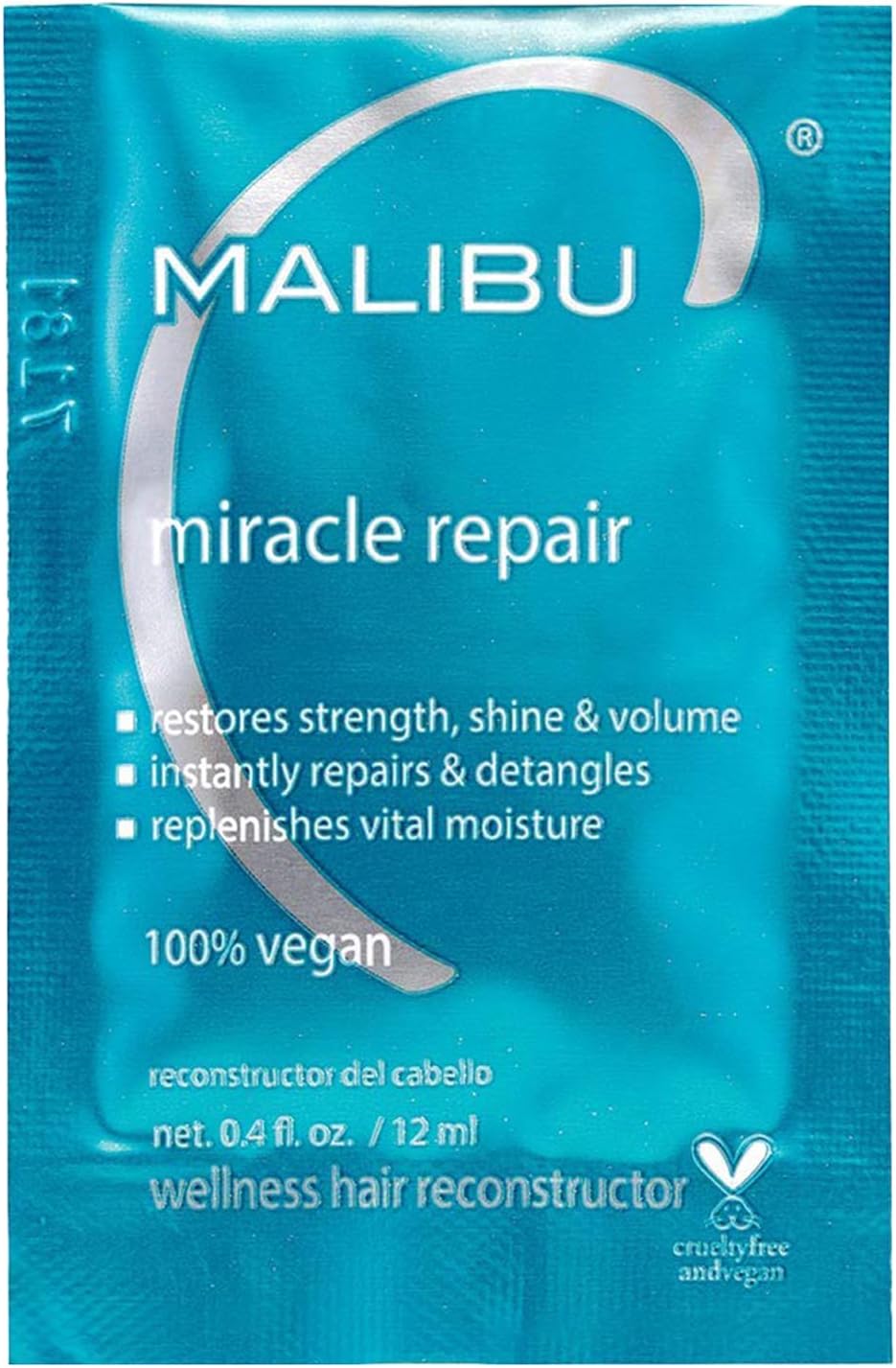 Miracle Repair Hair Reconstructor (1 Packet) - Nourishing Hair Repair Treatment for Weak, Damaged Strands - Flax Protein & Vitamin B5 for Hair Strength