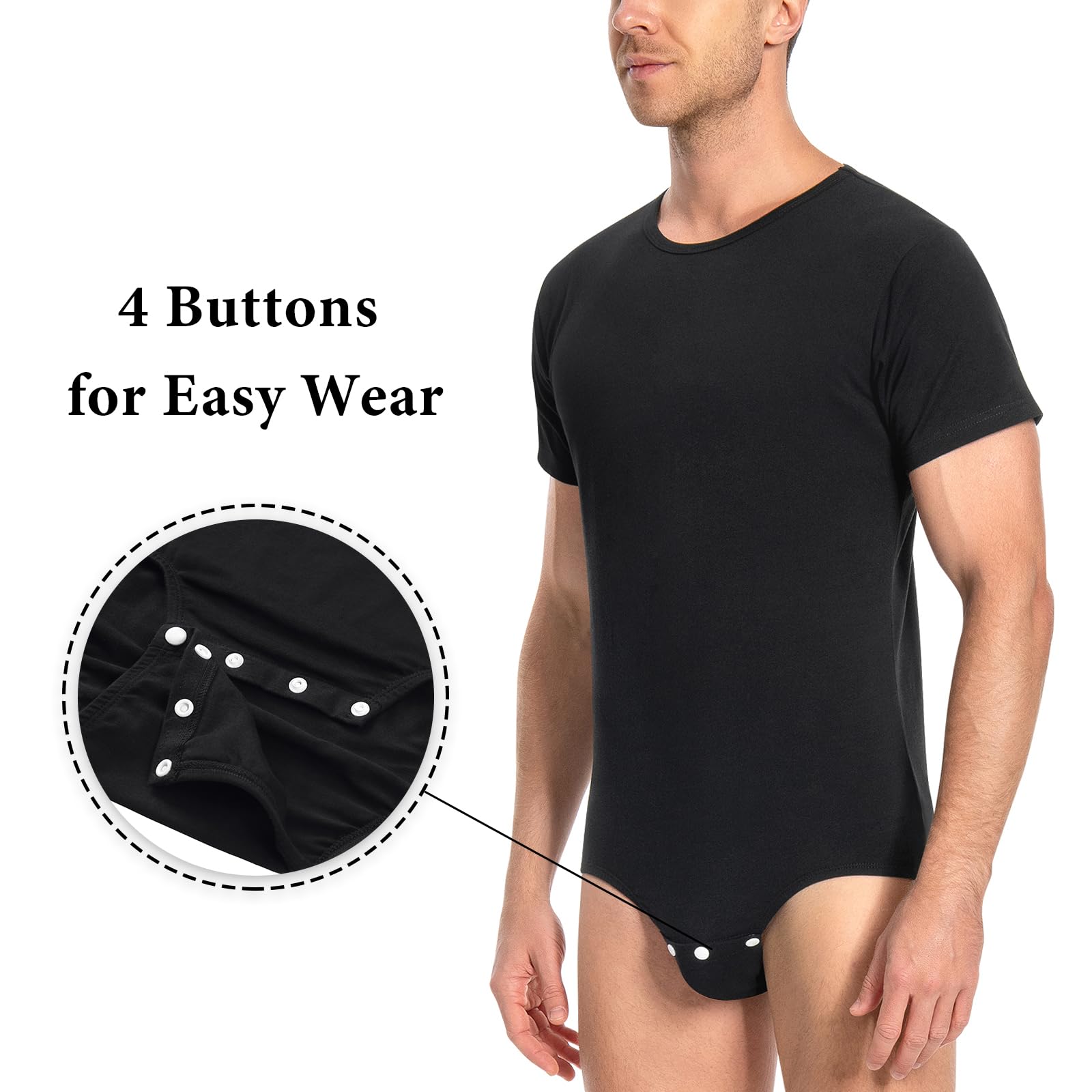 LittleForBig Męskie bawełniane śpioszki jednoczęściowe body - luźny krój Basic Onesie