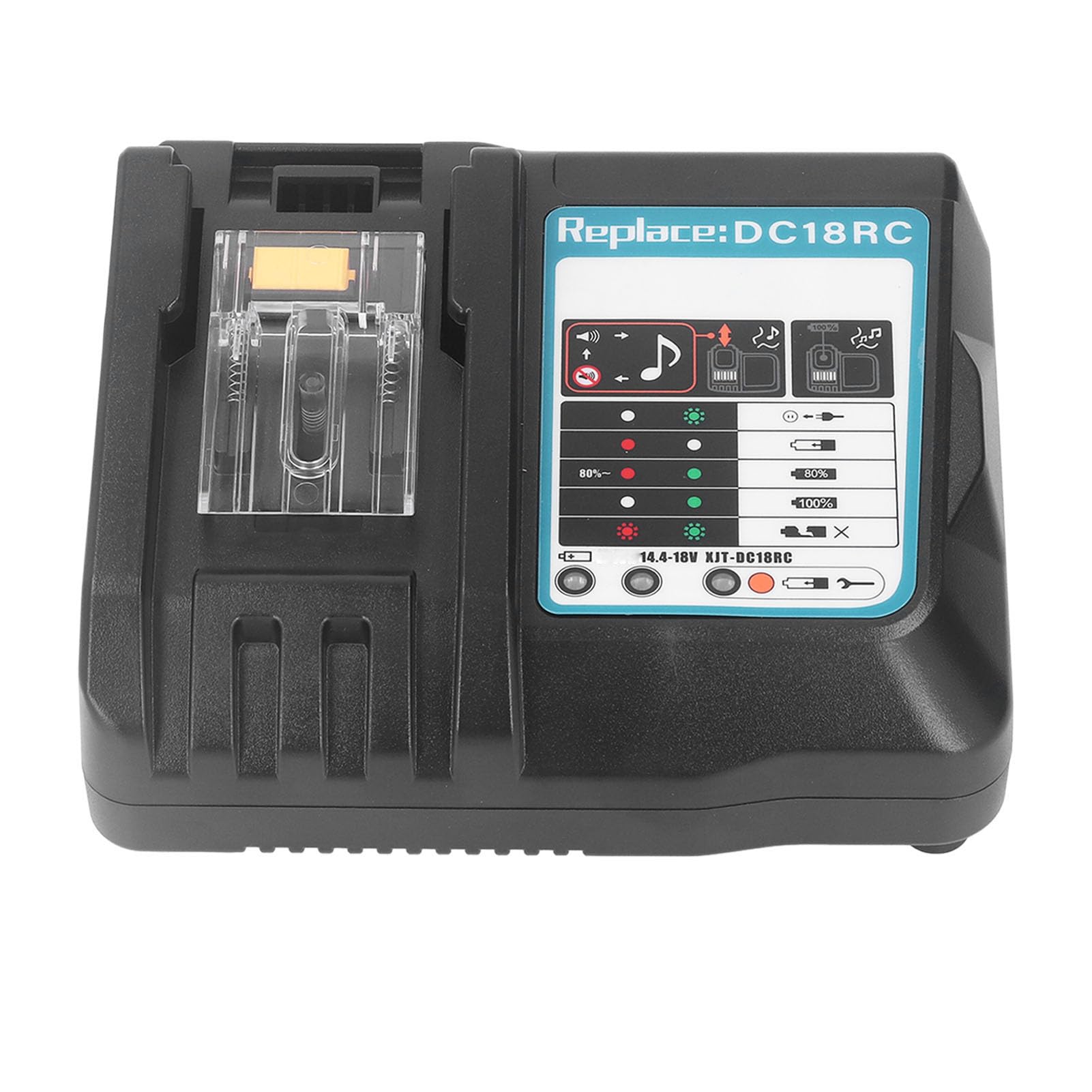 Cargador de Batería de Iones de Litio, 100-240V Profesional 0.85A MAX DC18RC 18V Cargador de Batería para BL1840B para BL1815 para BL1450 (Enchufe de la UE)