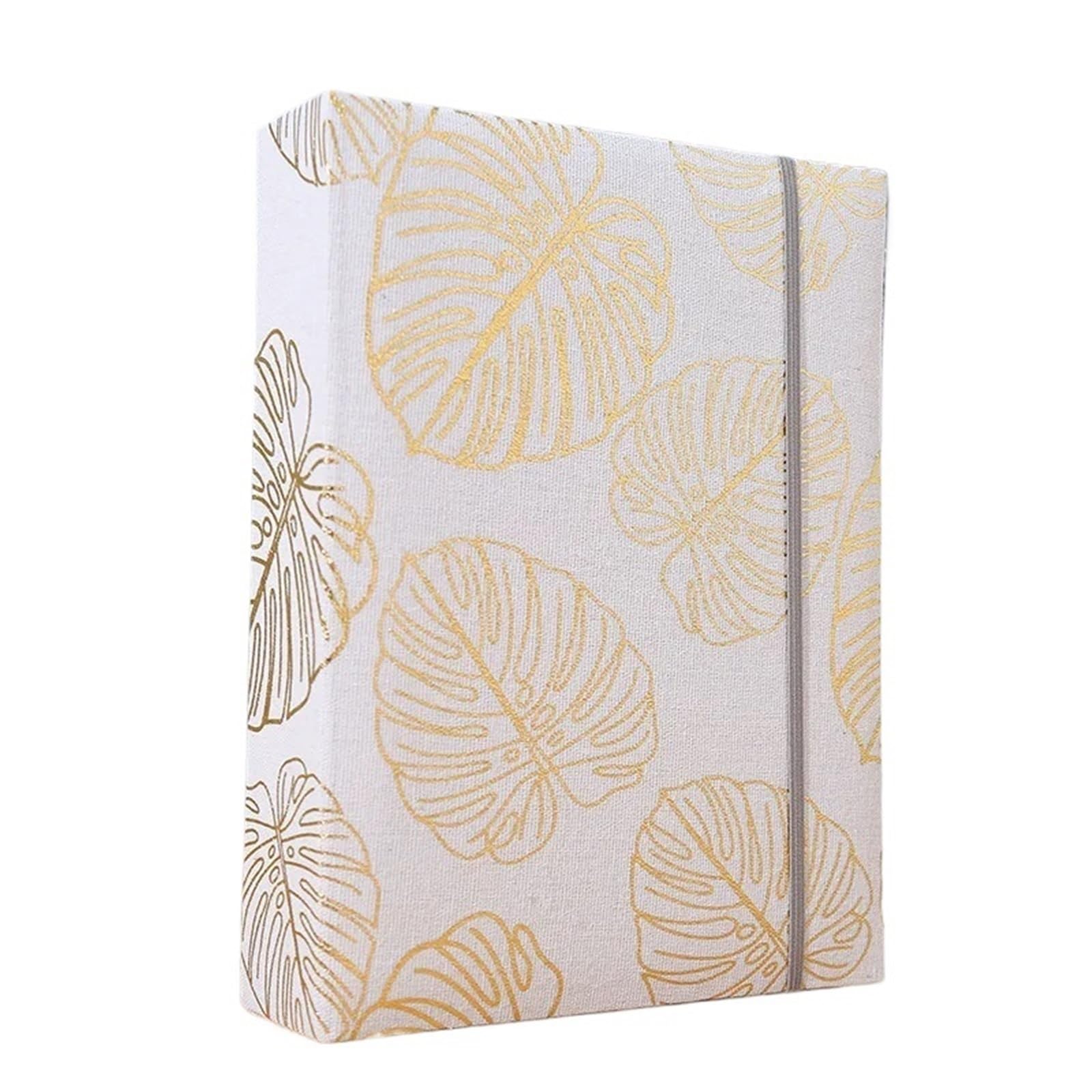6-Zoll-Stoff-Fotoalbum, kreatives, großes Fassungsvermögen, Interleaf-Typ, Familienalbum, Kinder-Wachstums-Gedenkbroschüre Für Zum Jubiläum(Gold Leaves)