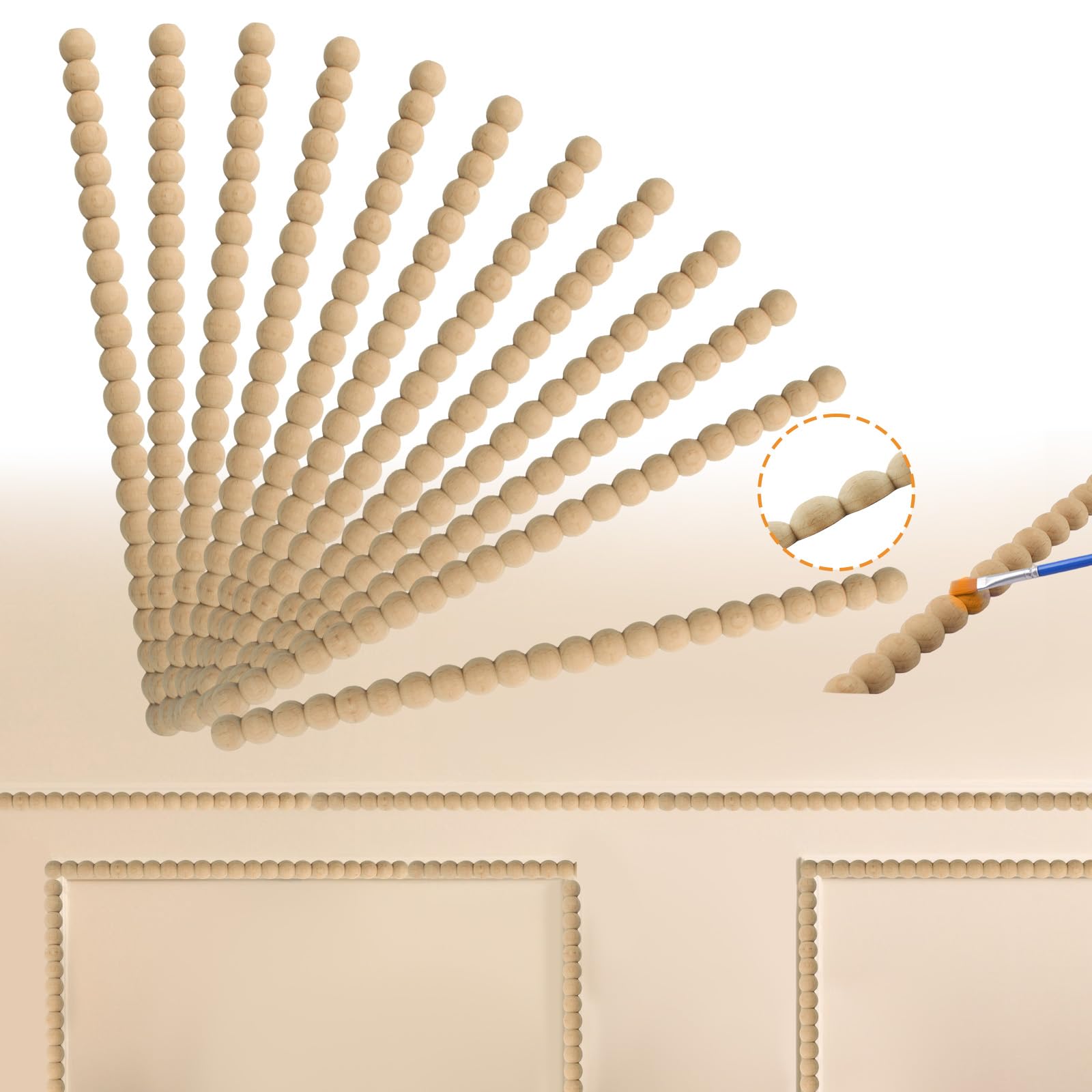 Moulure décorative en bois MOROBOR : garniture 3D en bois de gourde noble pour armoire