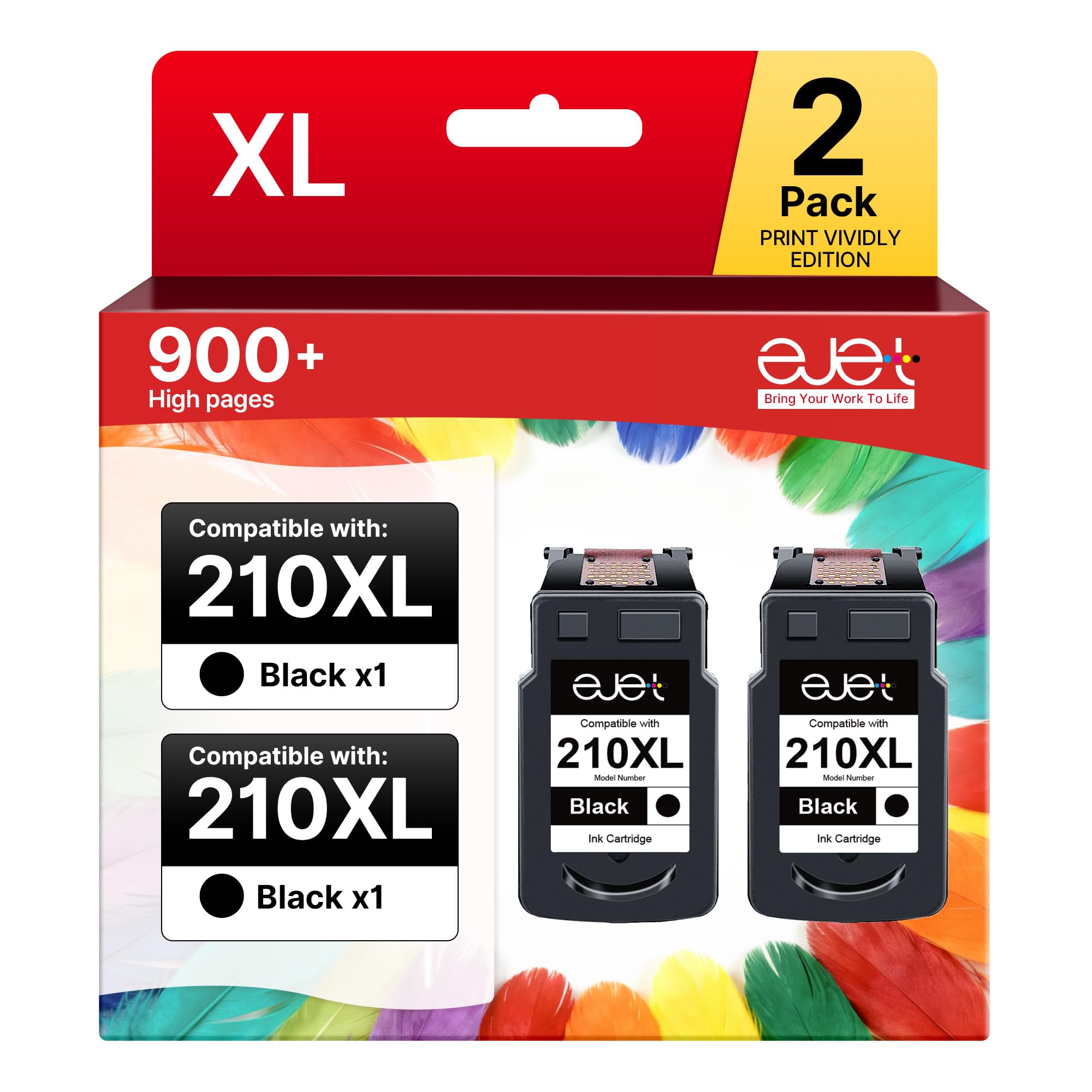 210XL Black Ink Cartridge Replacement for Canon 210XL Black Ink Cartridge