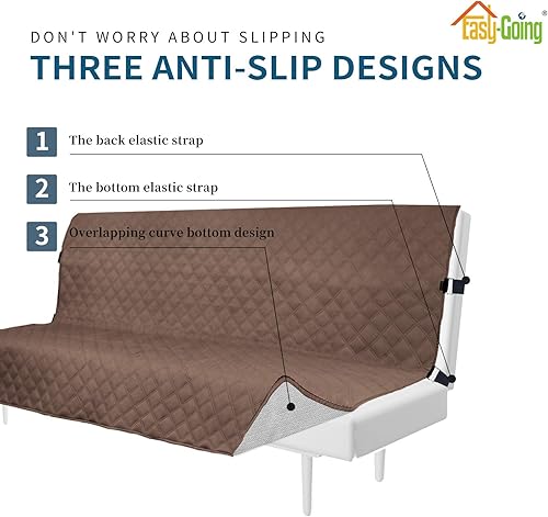 Miniatura 10 de Easy-Going Funda para sofá, funda de sofá biplaza, impermeable, lavable, para sofá de 2 cojines, tela antideslizante, protector de muebles con