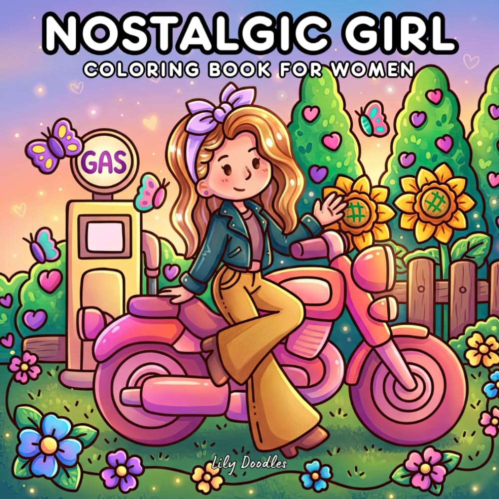 Nostalgic Girl Coloring Book for Women: Hand-Drawn Illustrations of Cozy Moments and Vintage Vibes (Her Cozy Moments)