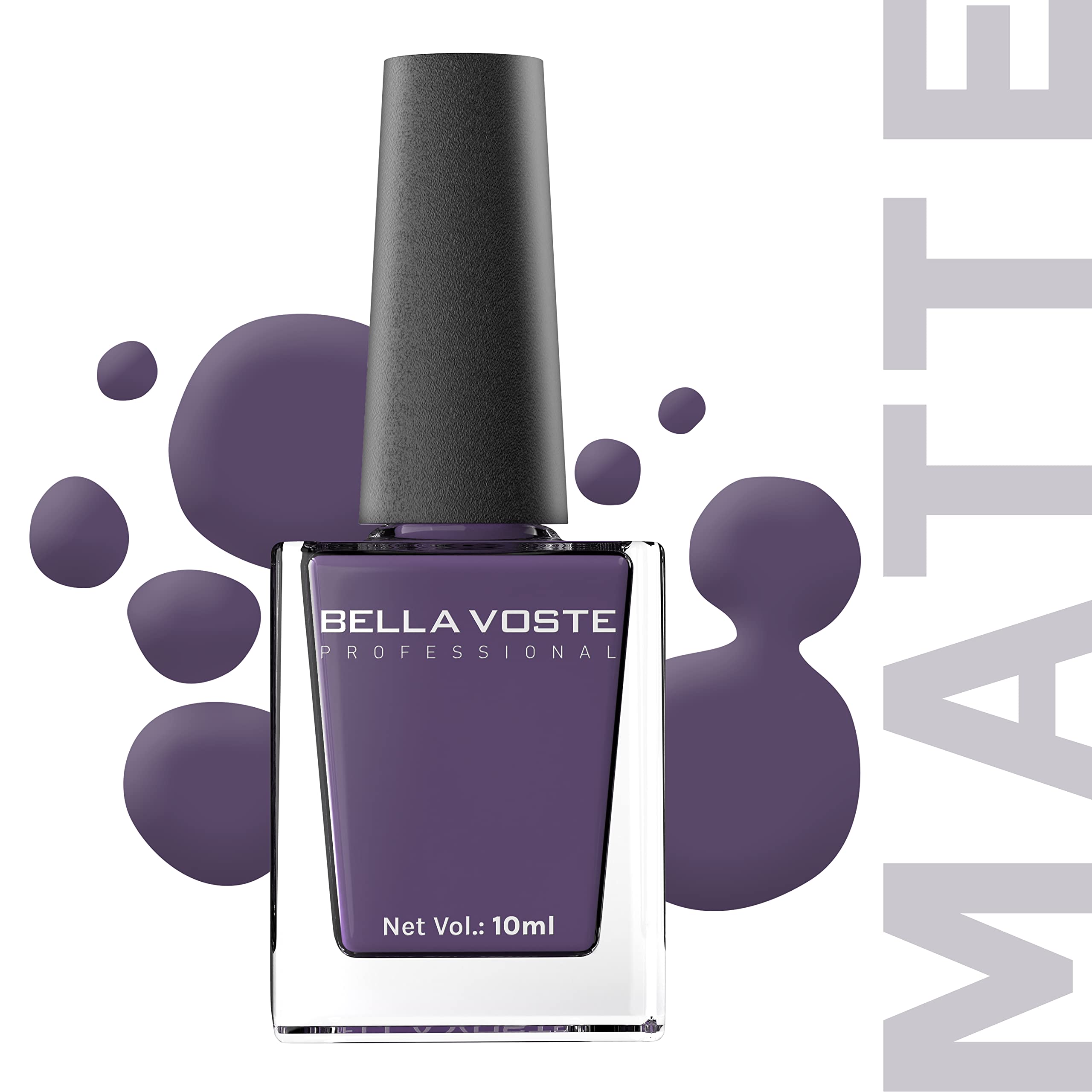 Bella Voste MATTE Nail Paints| Quick Drying Formula| Cruelty Free| No Harmful Chemicals| Vegan | Lasts for 7 Days & more|Chip Resistant | DEEP MATT Formula with Smooth & Easy Application (M04)