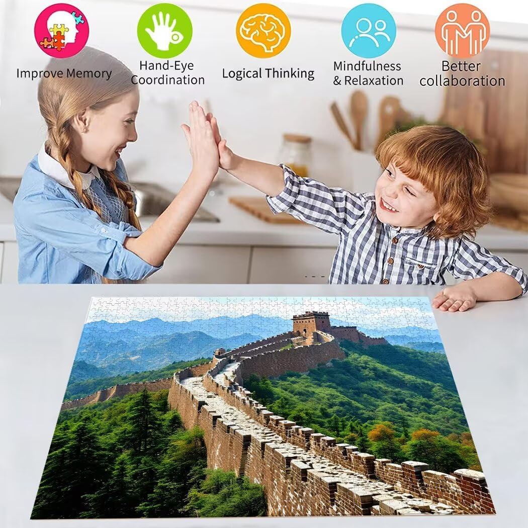 Puzzle 2000 Teile Große Mauer Puzzle Erwachsene, Holzpuzzle Erwachsene Puzzelmatten, Mehrfarbig Holzpuzzle, Klassische Puzzles Szene Wooden Jigsaw, Geschicklichkeitsspiel für die Ganze Familie S-496