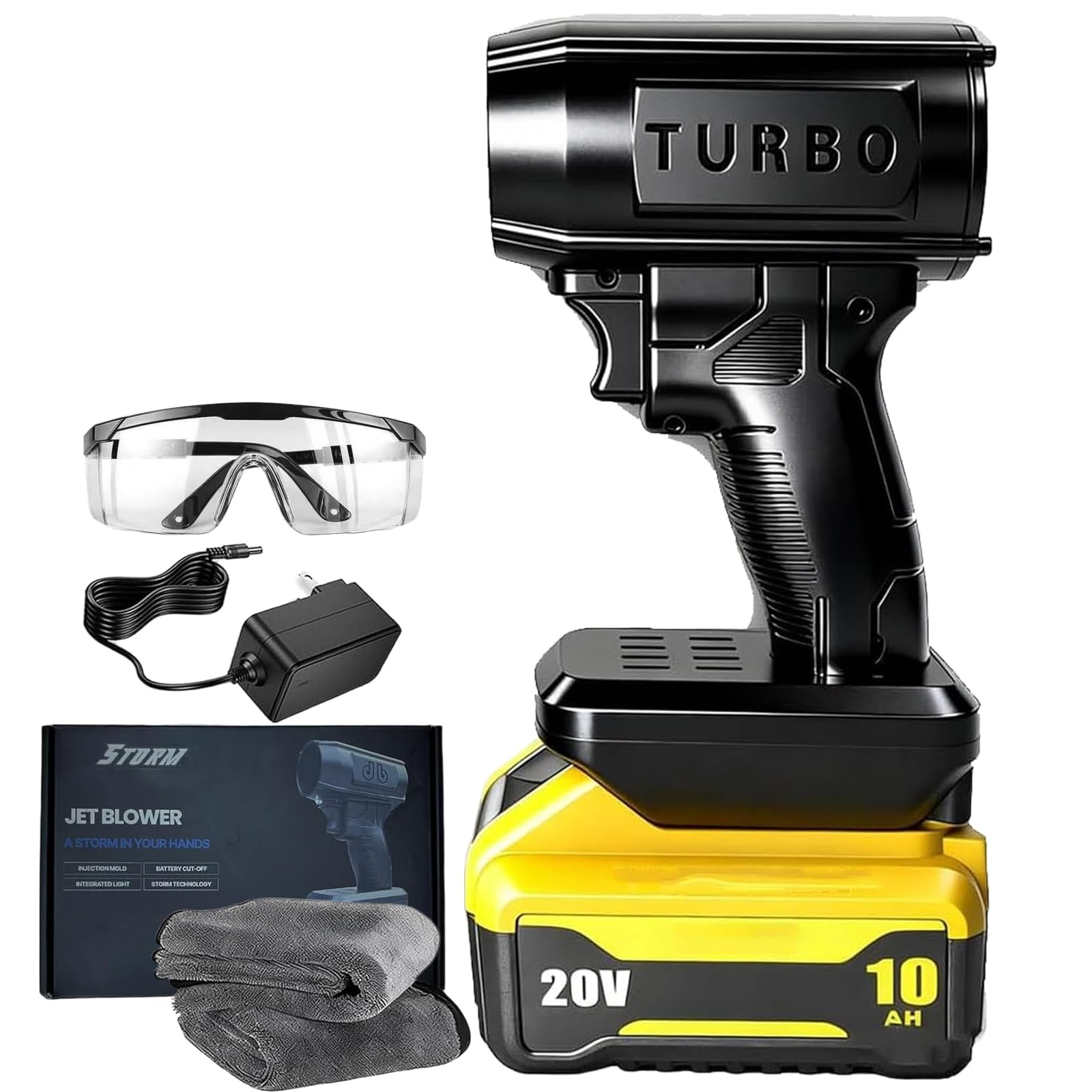 2026 Turbo Jet Double-Blow V3.0 Cordless Leaf Blower, 160,000 RPM 200 MPH Handheld Air Duster, 20cm Portable Car Dryer, for Patio, Lawn, Leaves, Dust and Snow (for Milwaukee)
