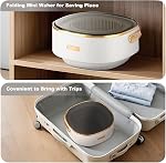 Portable Mini Washing Machine, Foldable 13L Mini Washer and Spin Dryer with Basket Spin 3 Cleaning Modes Compact Design for Travel Apartment Dorm Small Clothes, Gray