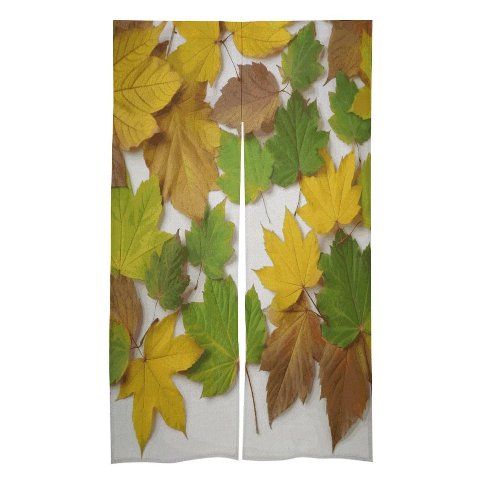 FekiLoot Leaves Door Curtain for Doorway Privacy French Style Theme Blackout Curtain Splice Thermal Insulated Door Cover Rustic Room Divider Home Decoration 17W X 57L in