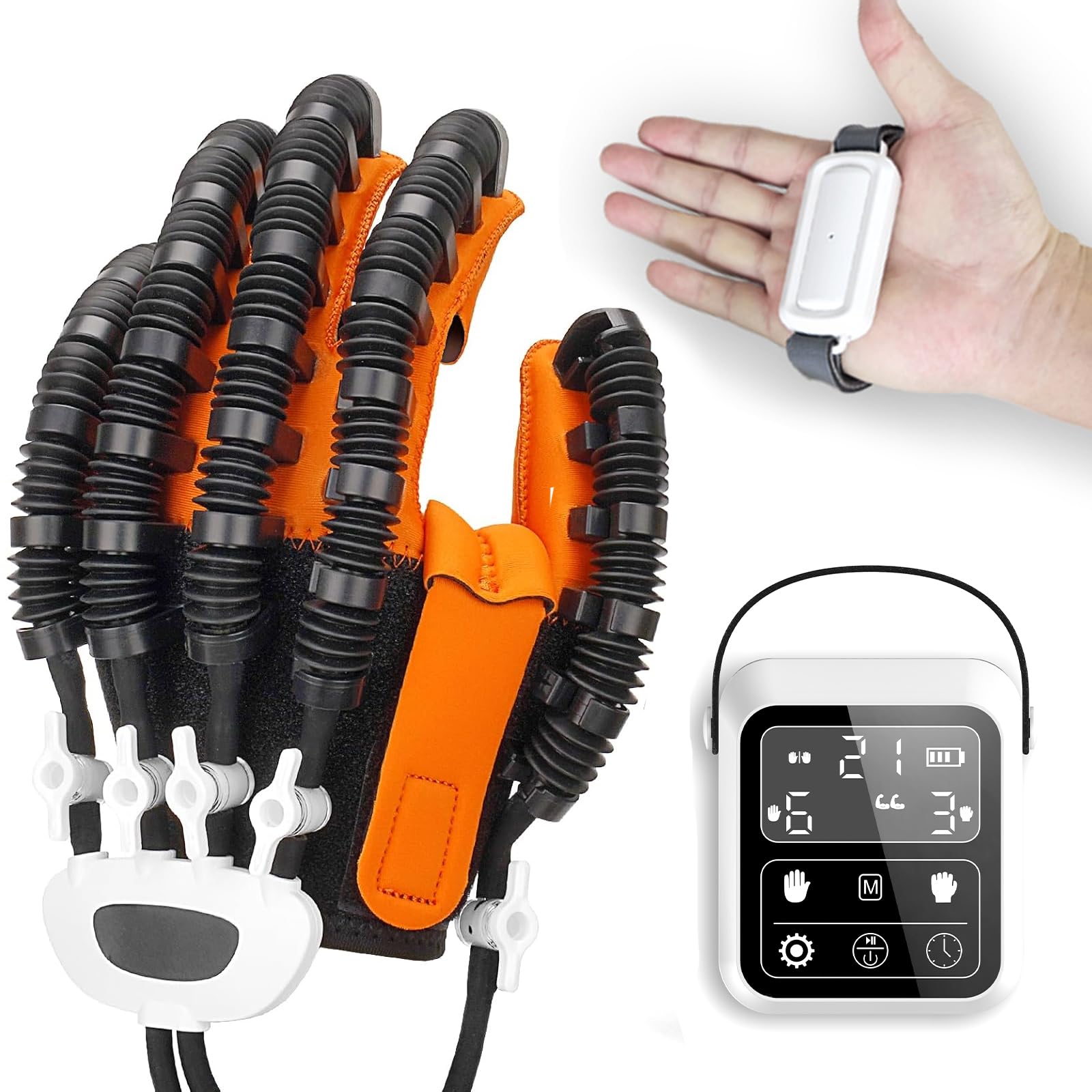 Gants de robot de rééducation pour hémiplégie - Équipement de récupération des accidents vasculaires cérébraux - Fonction doigt et main - Gants robotiques pour rééducation cérébrale (M, gauche)
