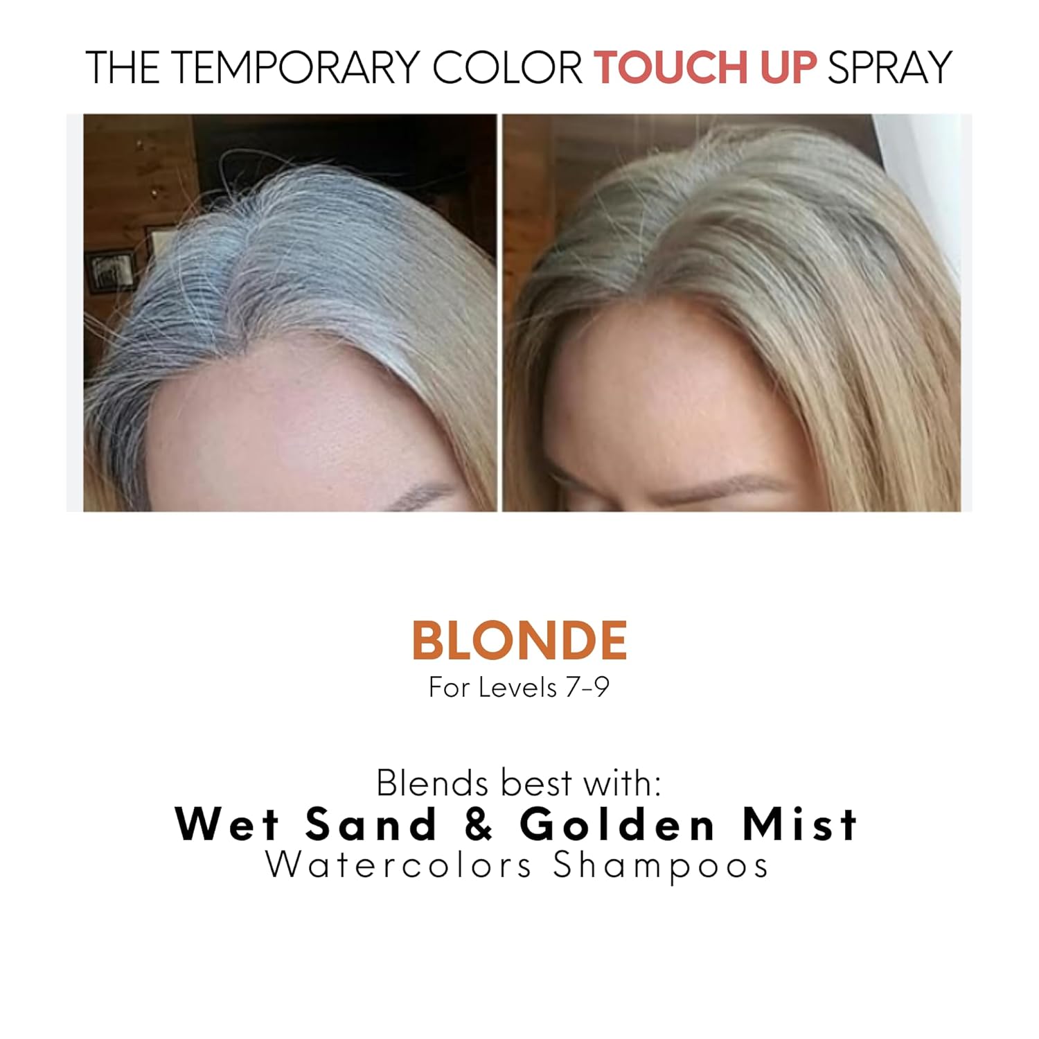 Watercolors Color Root Concealer, Temporary Hair Touch Up Spray Dye for Gray Cover Up (BLONDE)