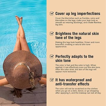 Body Coverage Perfector Waterproof, Full Coverage Tattoo Cover Up Cream, Leg & Body Makeup Concealer Foundation for Natural Daily Skin Tone Evening