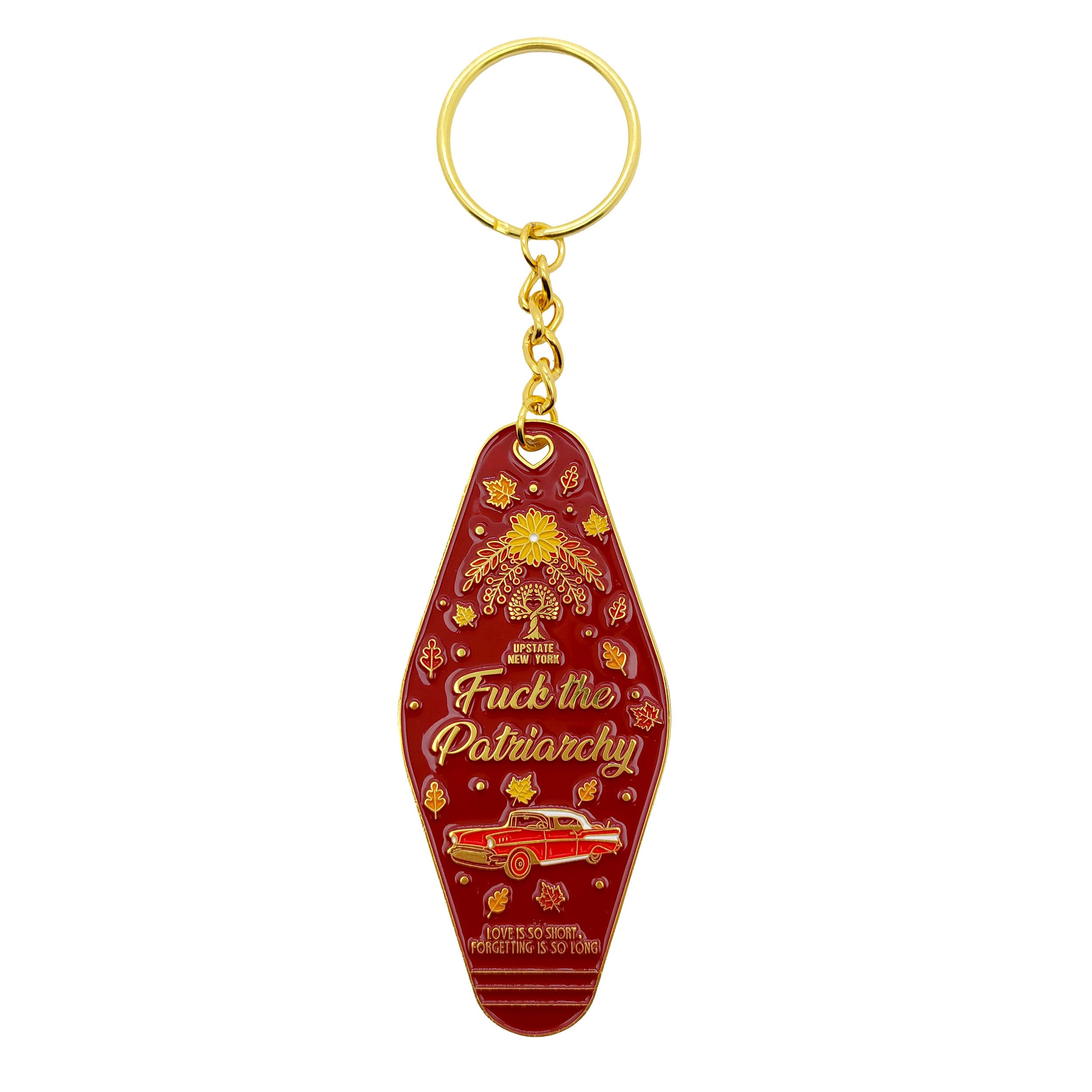 ASVP Shop Fuck The Patriarchy Feminist Motel Keychain - Retro