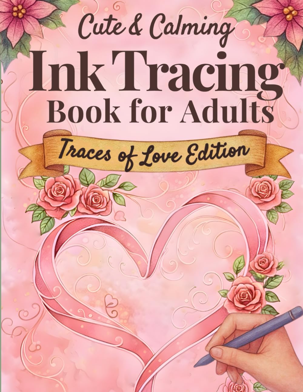 Cute & Calming Ink Tracing Book for Adults – Traces of Love Edition: A Romantic Reverse Coloring Experience to Relax, Unwind, and Create      Paperback – December 29, 2025