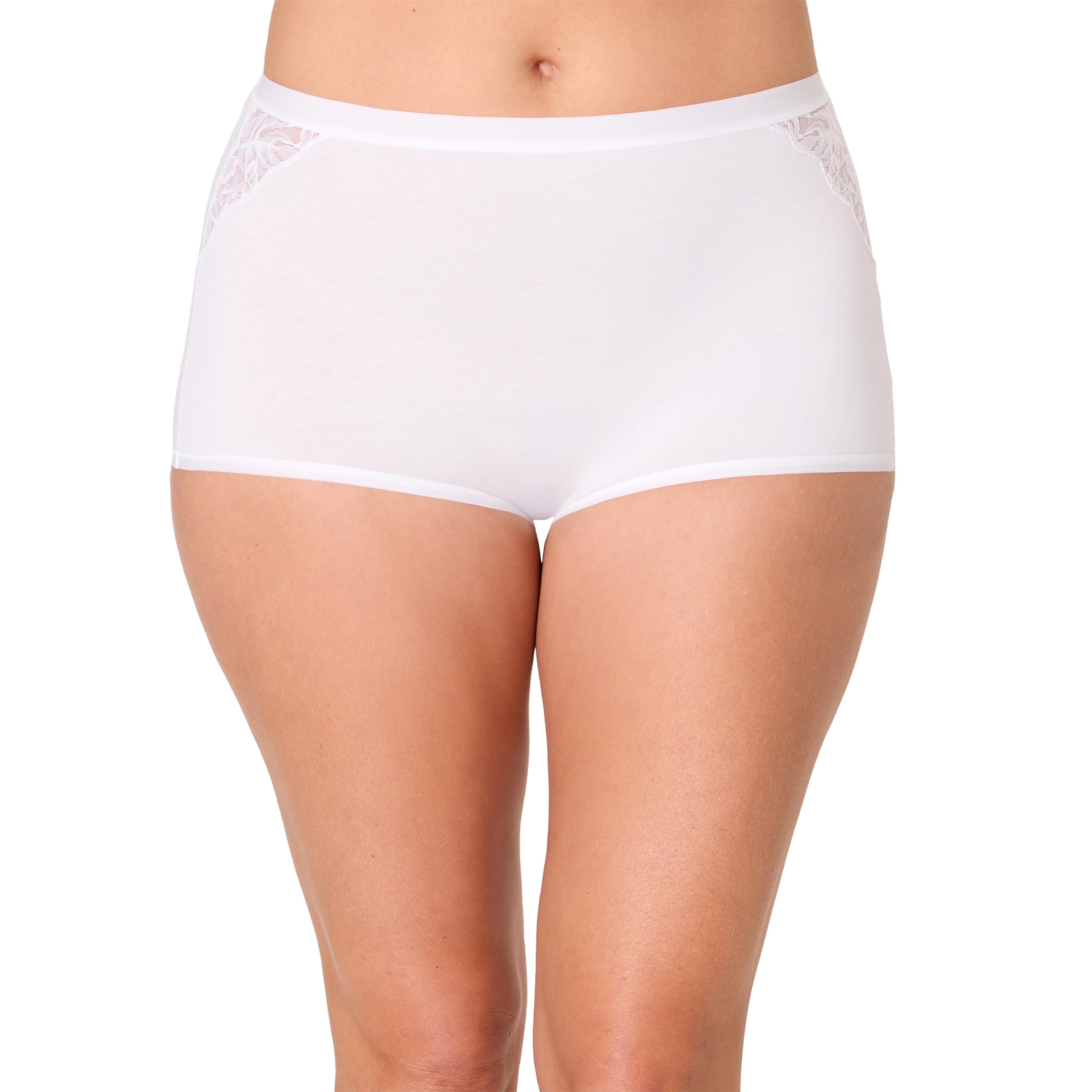 Bali Damen-Unterwäsche, Jungen-Shorts, 5er-Pack, Baumwoll-Spitze, feuchtigkeitsableitende Unterwäsche für Frauen, kurze Höschen