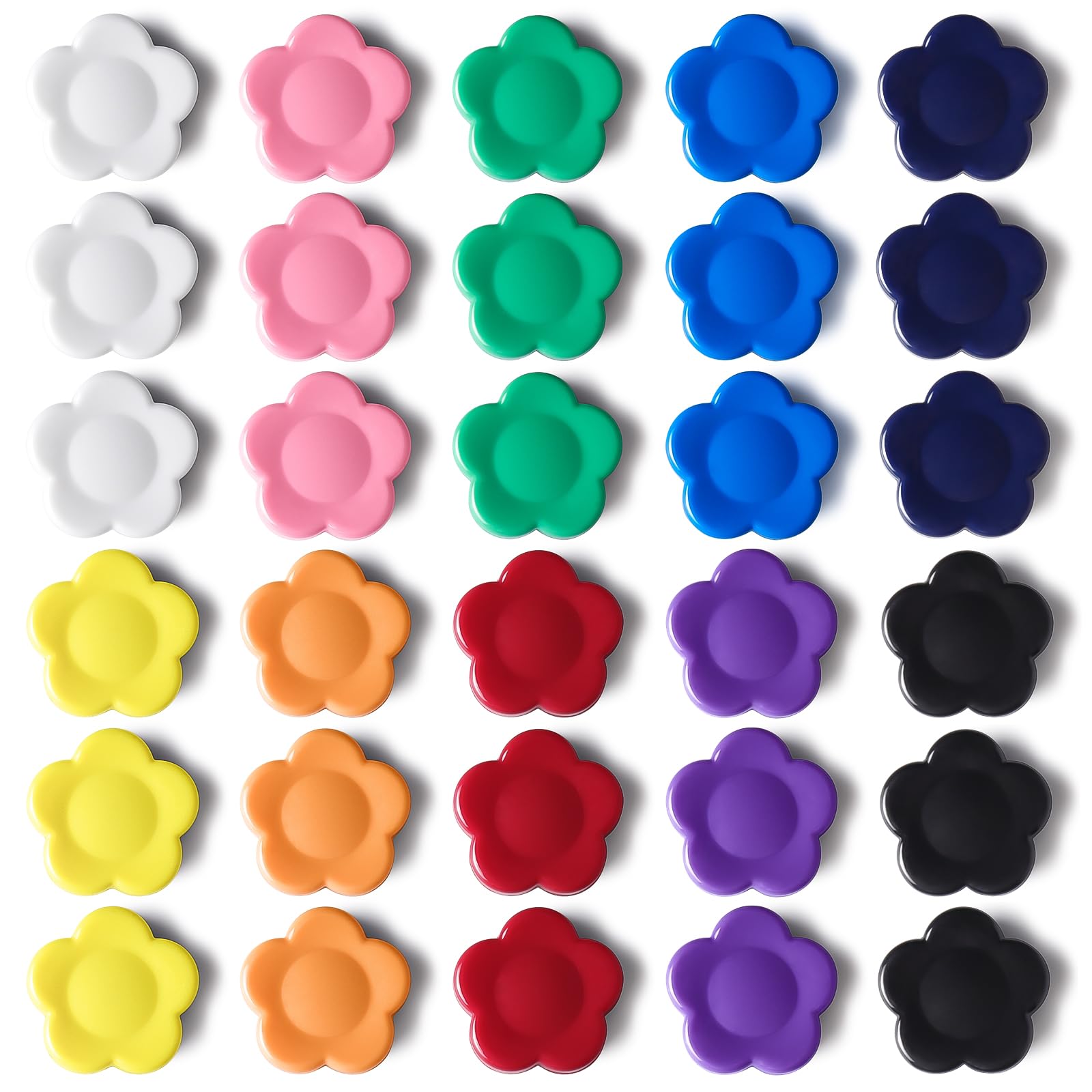 PYJLBX 30 Pack 10 Colours Fridge Magnets - Sunflower Strong Magnet, Cute Mini Whiteboard Magnets for Crafts & Notice Board | Decorative Small Magnets Heavy Duty for Home, Kitchen, School & Classroom