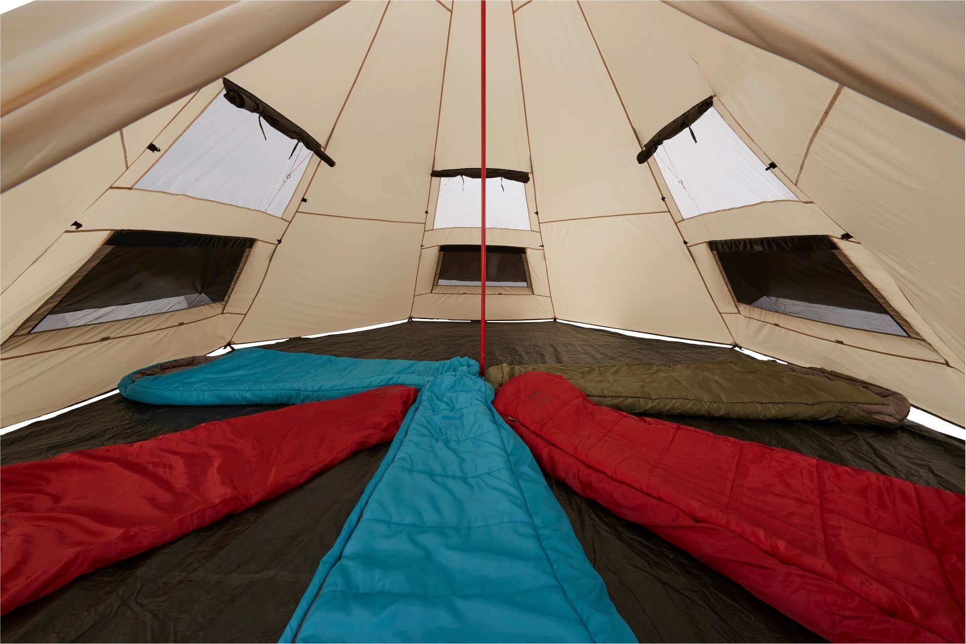 Grand Canyon BLACK FALLS 8 - tienda redonda para 8 personas | tienda familiar, tienda de grupo, tienda piramidal, tipi | Mojave Desert (beige)