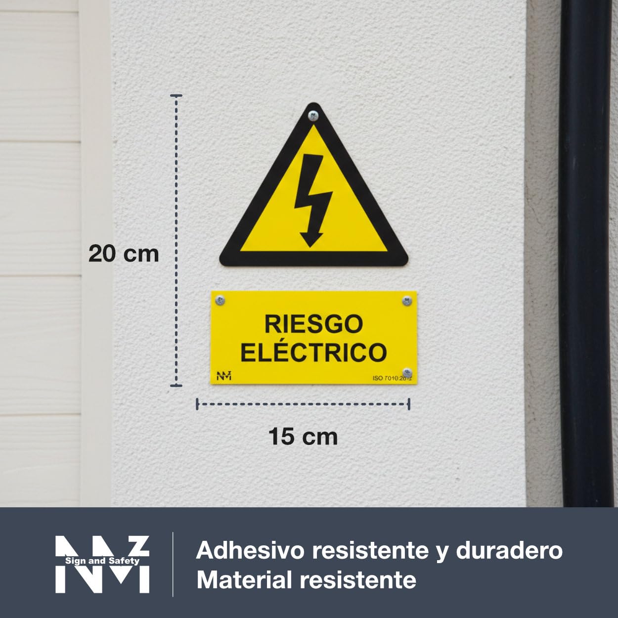 Normaluz RD35607 - Señal Adhesiva Riesgo Eléctrico Adhesivo de Vinilo 15 x 20 cm, Amarillo