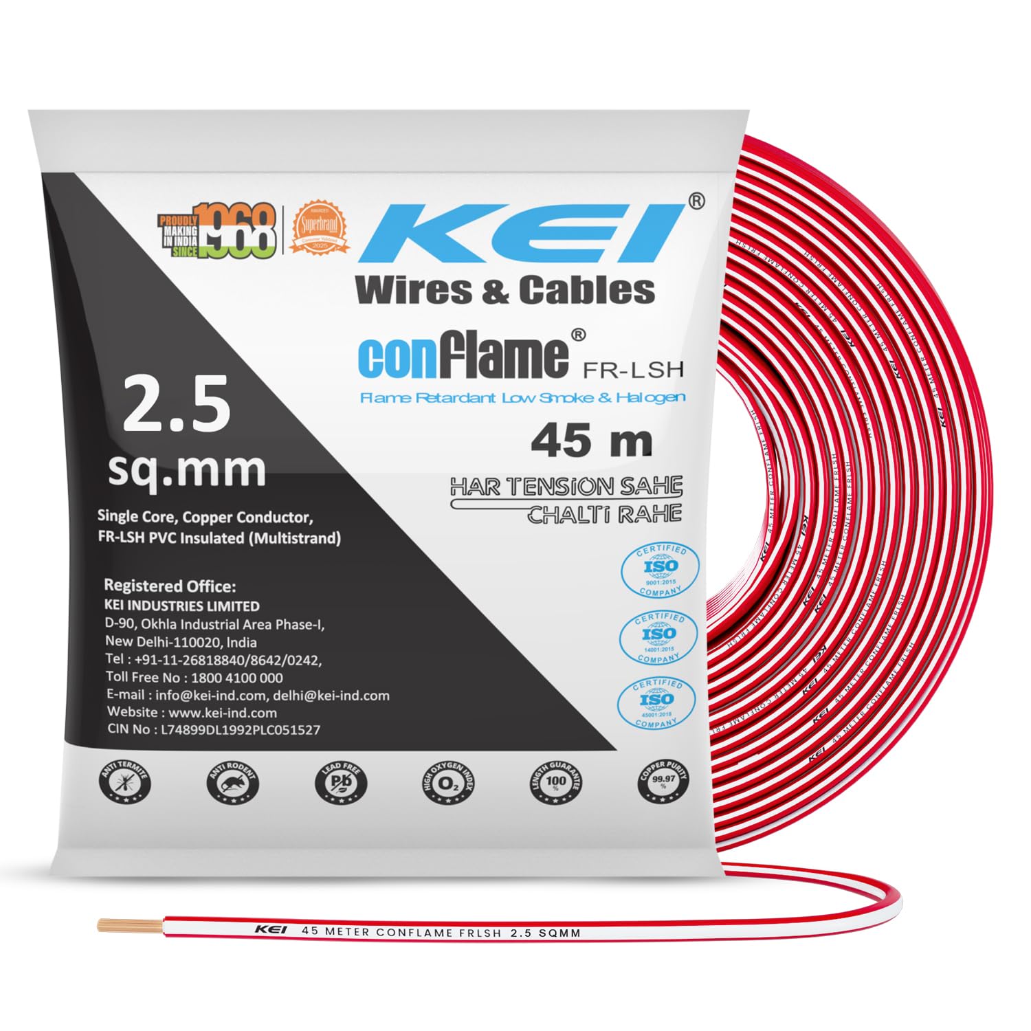 KEI Conflame Wire - 45m Blue House Wire -11