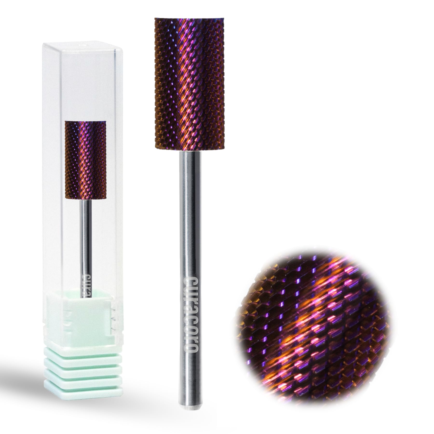 Curacoro Punte Per Trapano Per Unghie Da 3/32", Punta In Carburo Di Grandi Dimensioni (Fine), Punte Delicate Per Rimozione E Miglioramento Delle Unghie, Per Letti Ungueali, Nail Art, Pedicure, Salone-image