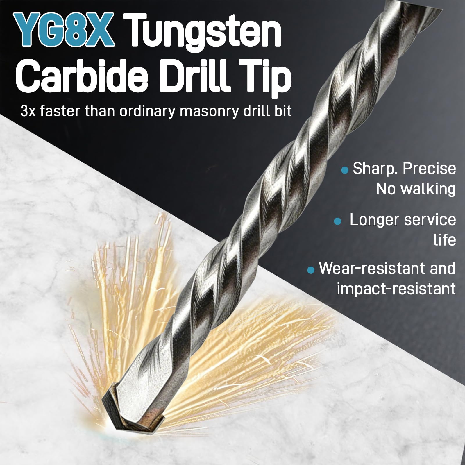 Carbide Masonry Drill Bits - 14 Piece Set -3