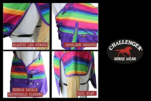 Miniatura 5 de 1200D Turnout - Manta ligera para el invierno, con banda de vientre, caballo, lluvia, 390B