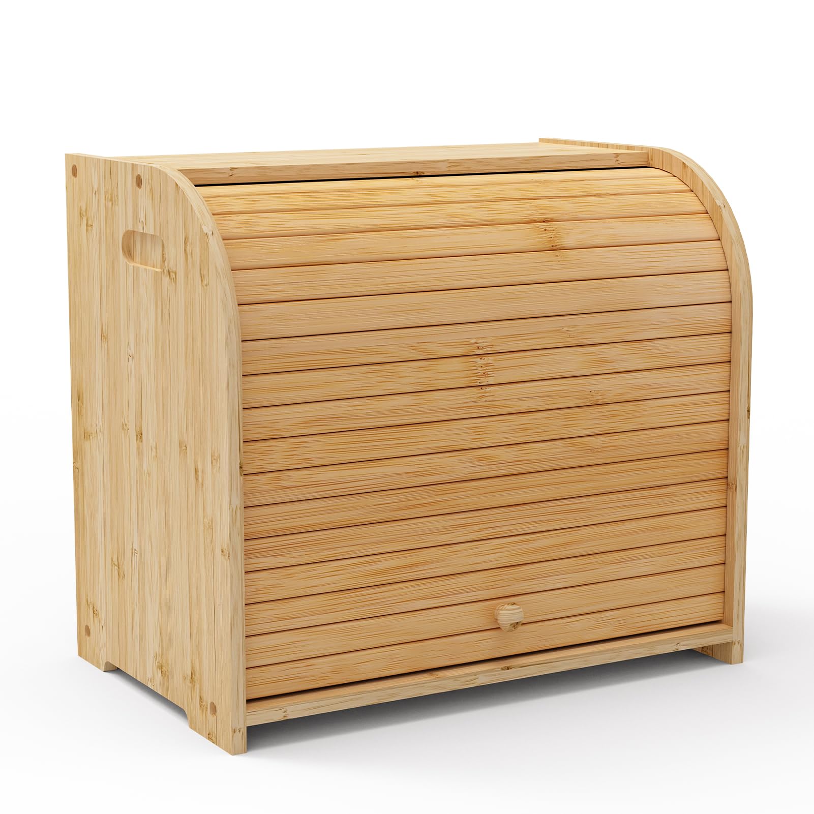 Caja de pan de bambú de doble capa para encimera de cocina, caja de pan de doble capa, contenedor de almacenamiento de capacidad extragrande, caja de pan de granja