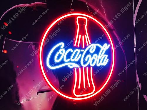 Miniatura 3 de Queen Sense 24"x24" Botella de Coca-Cola LED Señal Luz de Señales de Neón Luces Pared Decoración Lámpara Con Regulador A124CCBC-XLED