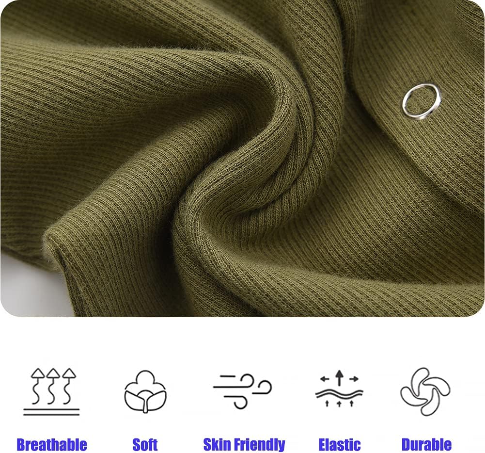 KISBINI Baby Footed Pajamas with Mitten Cuffs Unisex Cotton Snap-up Romper Jumpsuit Sleep and Play 0-12 Months Footies - Image 6