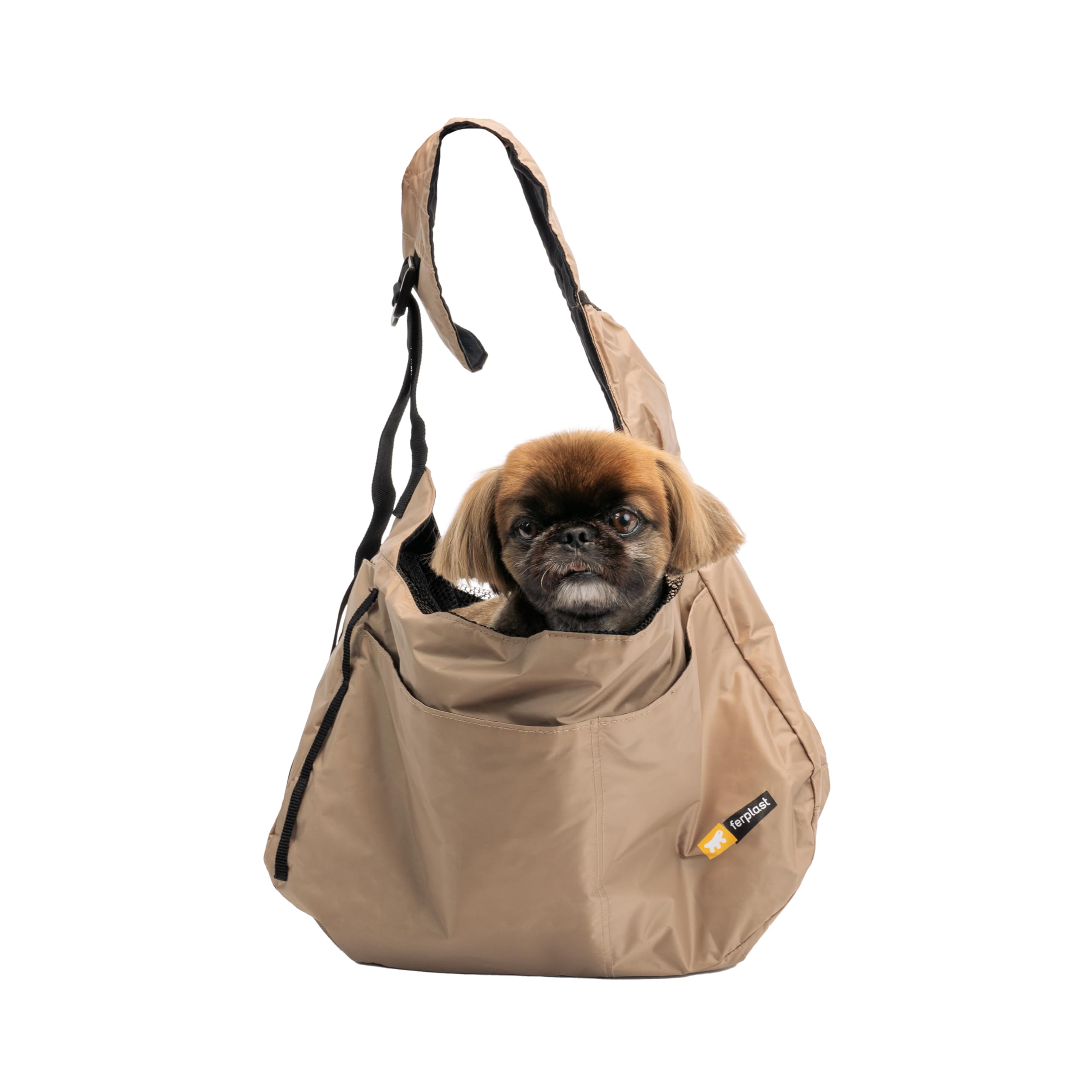Ferplast Sac de Transport pour Chat Safari, Sac Transport Chien, Caisse de Transport Chat, Bandoulière réglable, Sangle de sécurité, Lavable, Max 5 kg, 47 x 17 x h 28 cm