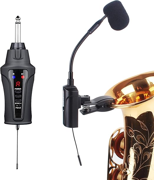 MAMKOES ST5 Sax Microphone Wireless Instrument UHF Mic