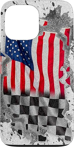 Vista 58 de iPhone 12 mini Car Racing bandera estadounidense pit crew Case
